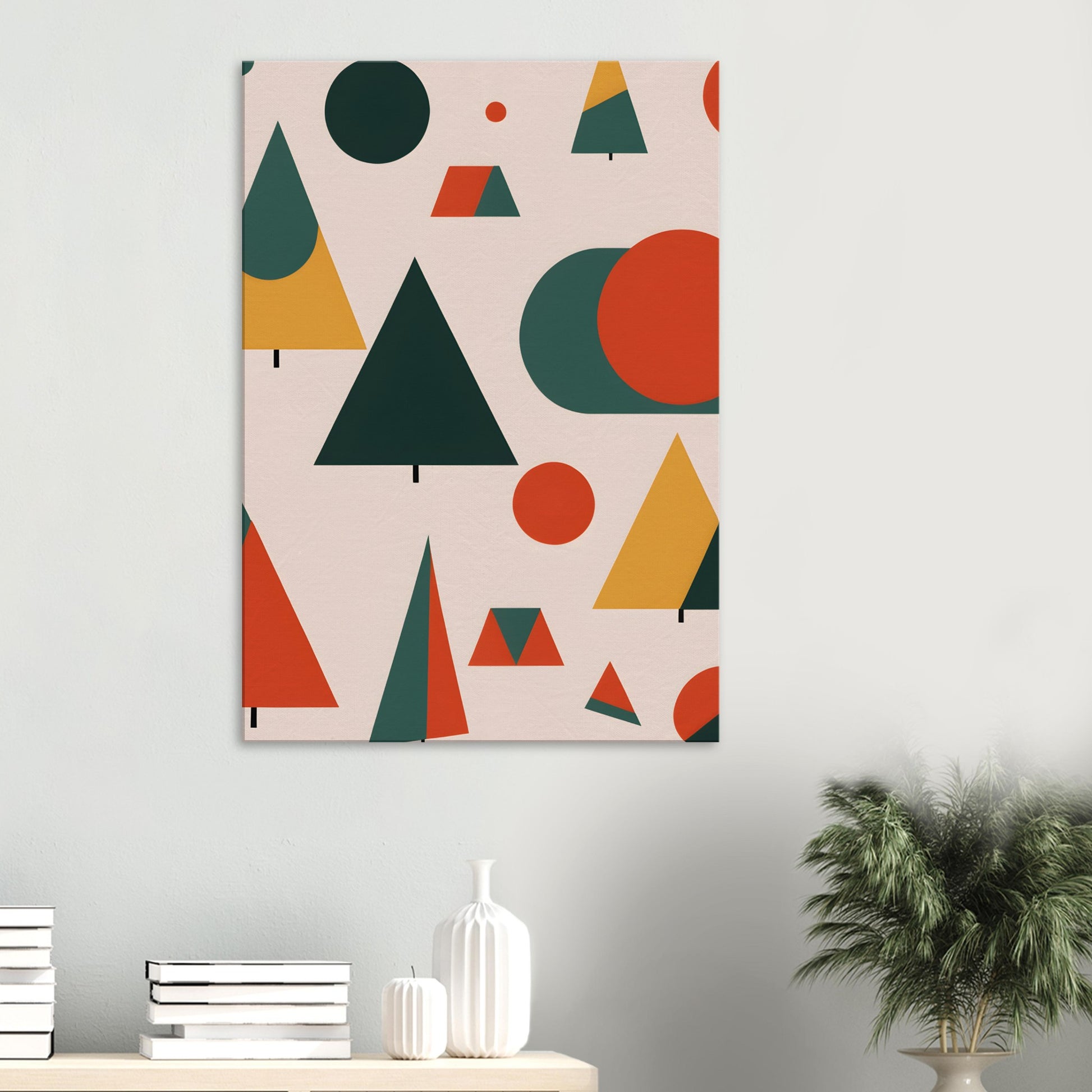 Festive Harmony - Minimalist Christmas Canvas Art for Home