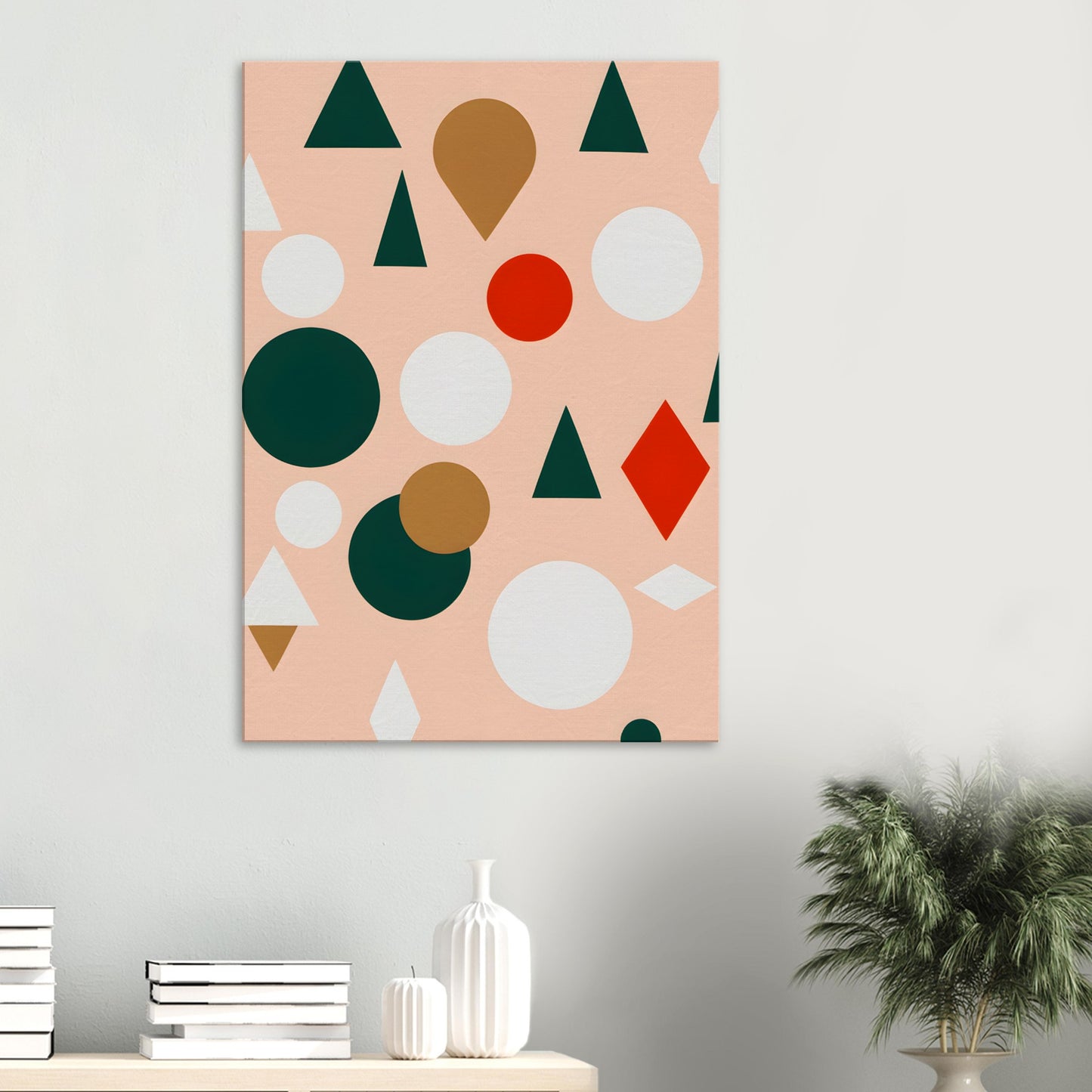 Festive Geometry - Minimalist Abstract Holiday Canvas Print