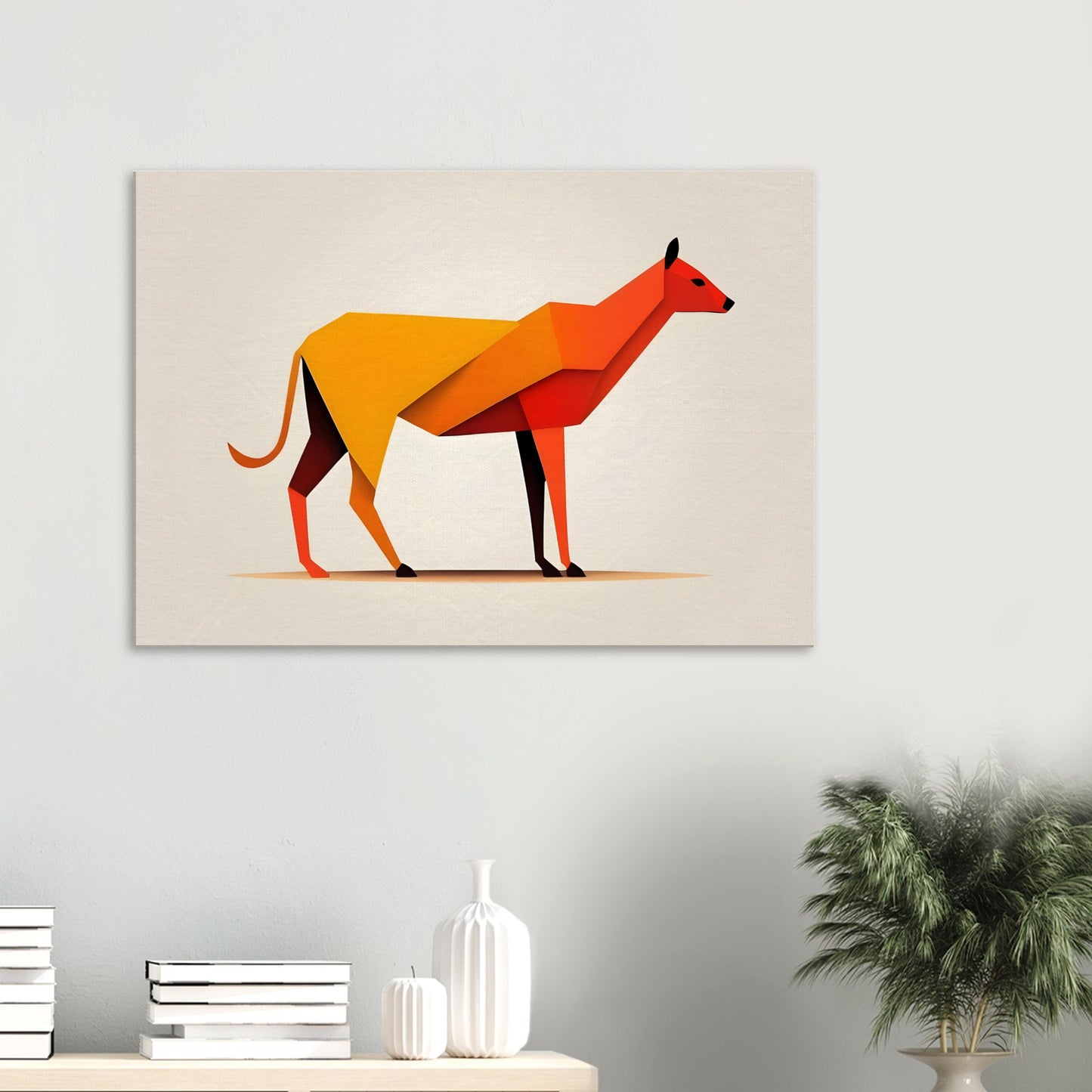 Feline Form - Vibrant Minimalist Animal Wall Art Canvas Print