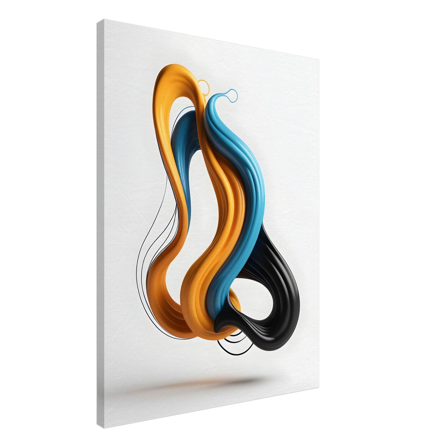 Minimalist Abstract Canvas Print - Vibrant Fluid Lines