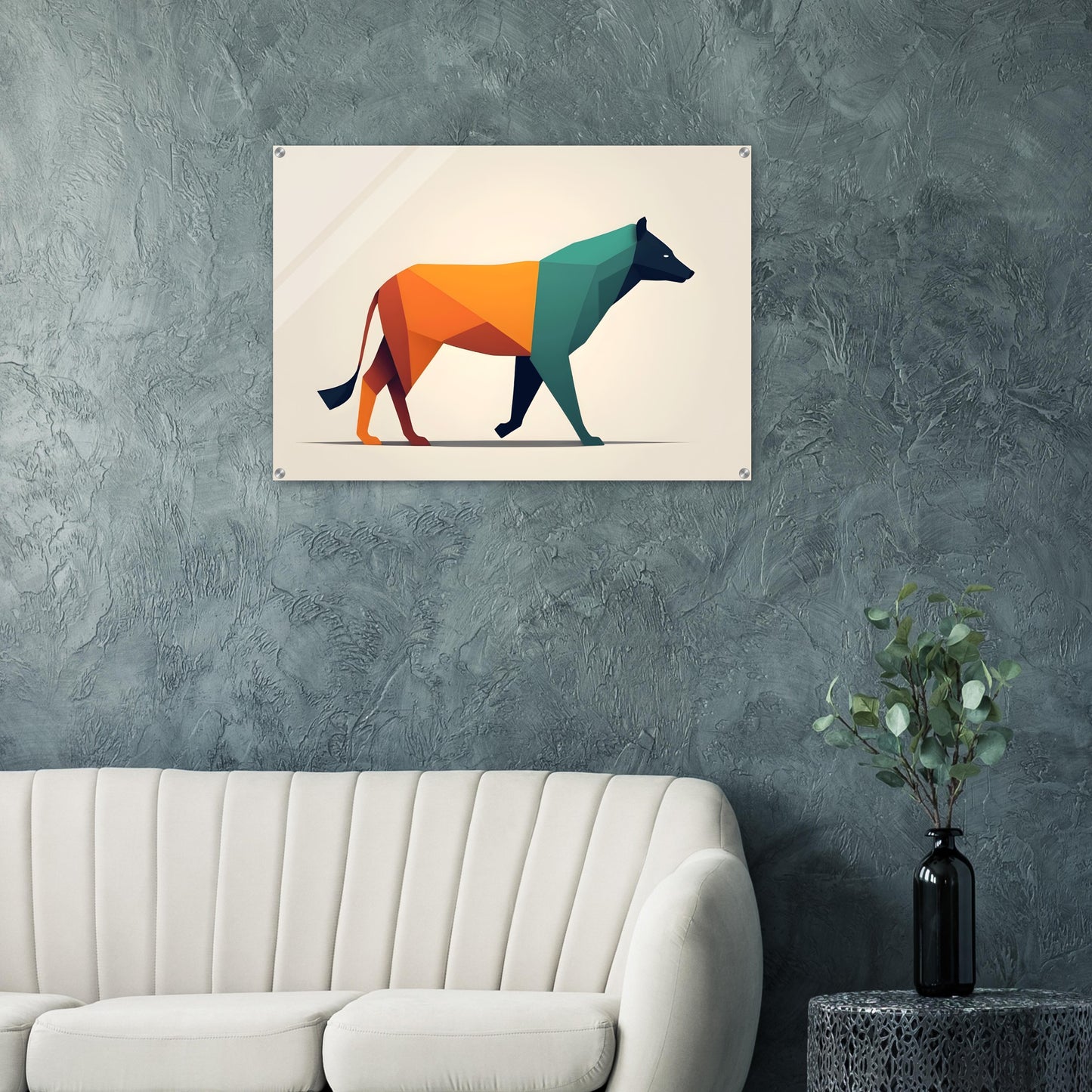 Geometric Walk - Vibrant Abstract Animal Art for Your Space