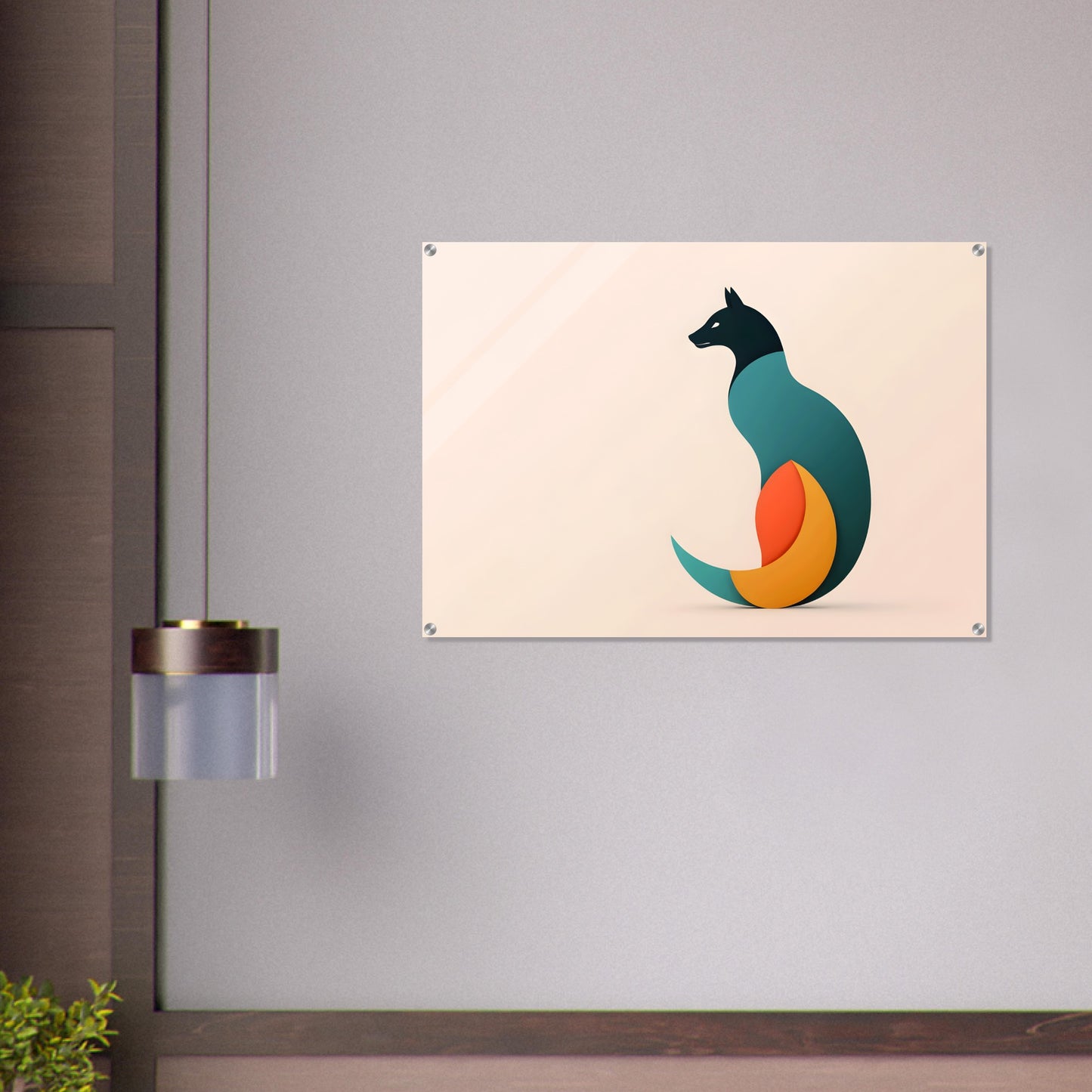 Serene Canine - Minimalist Abstract Acrylic Art Print