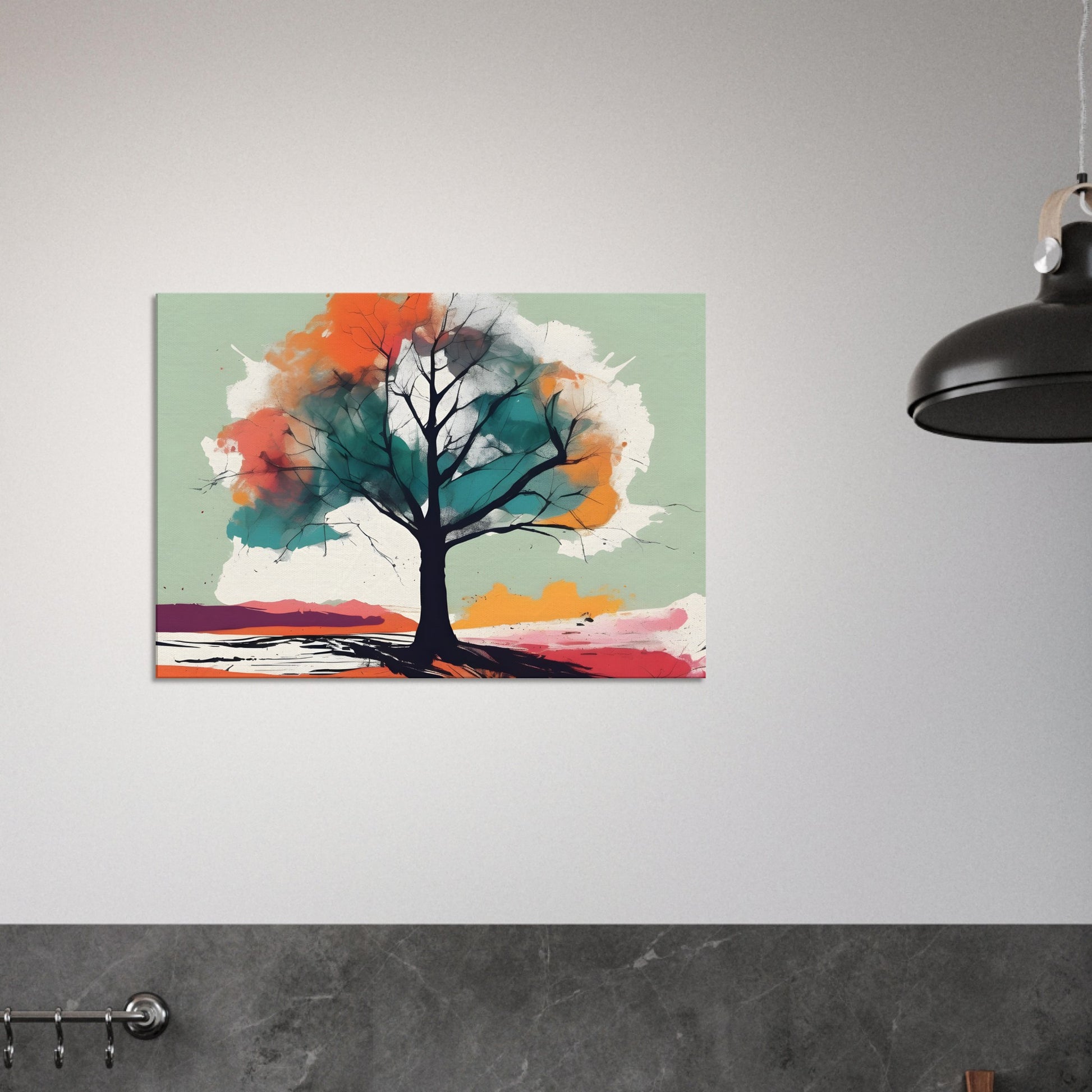 Vibrant Beauty - Minimalist Abstract Tree Art for Your Home