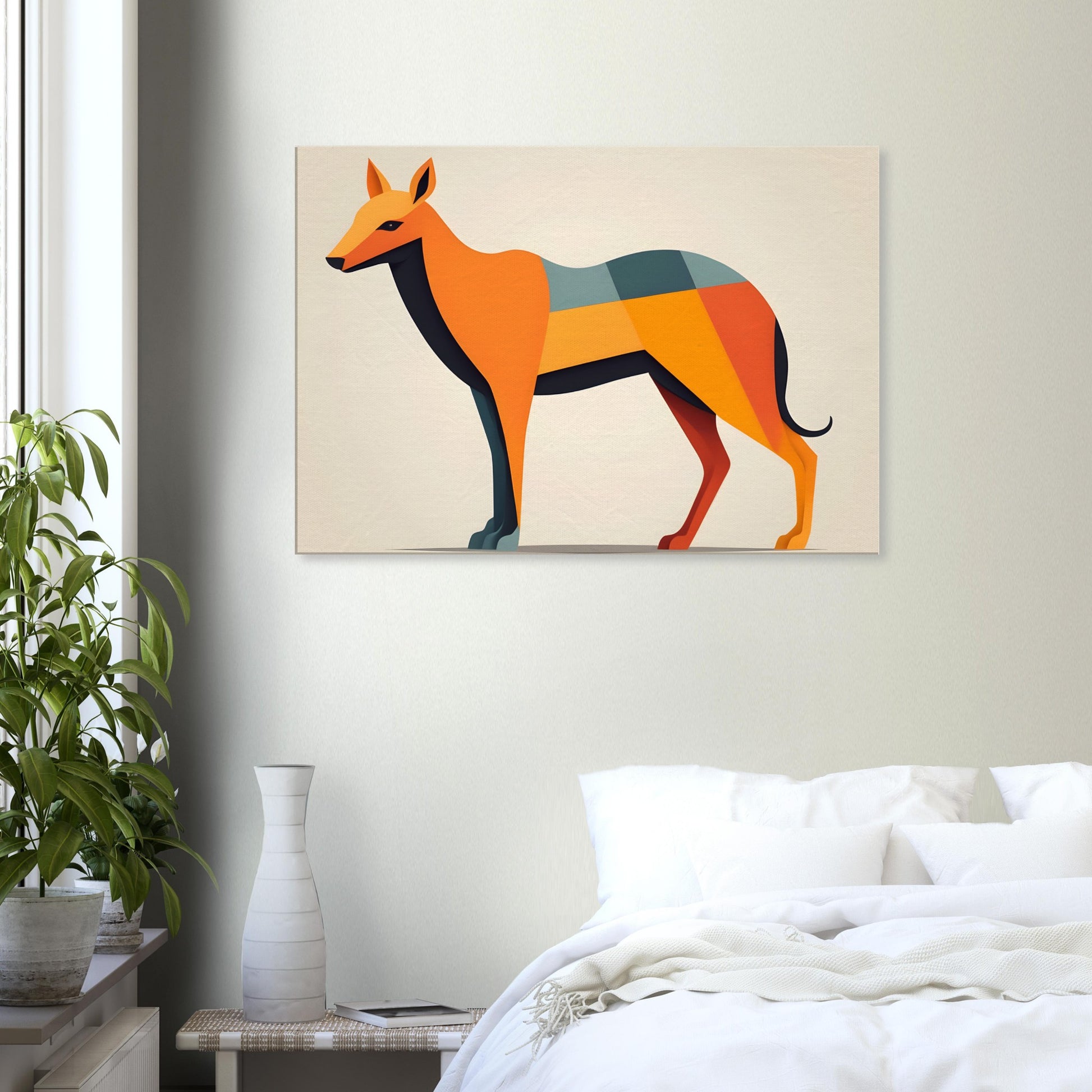 Abstract Canine Beauty - Colorful Geometric Wall Art