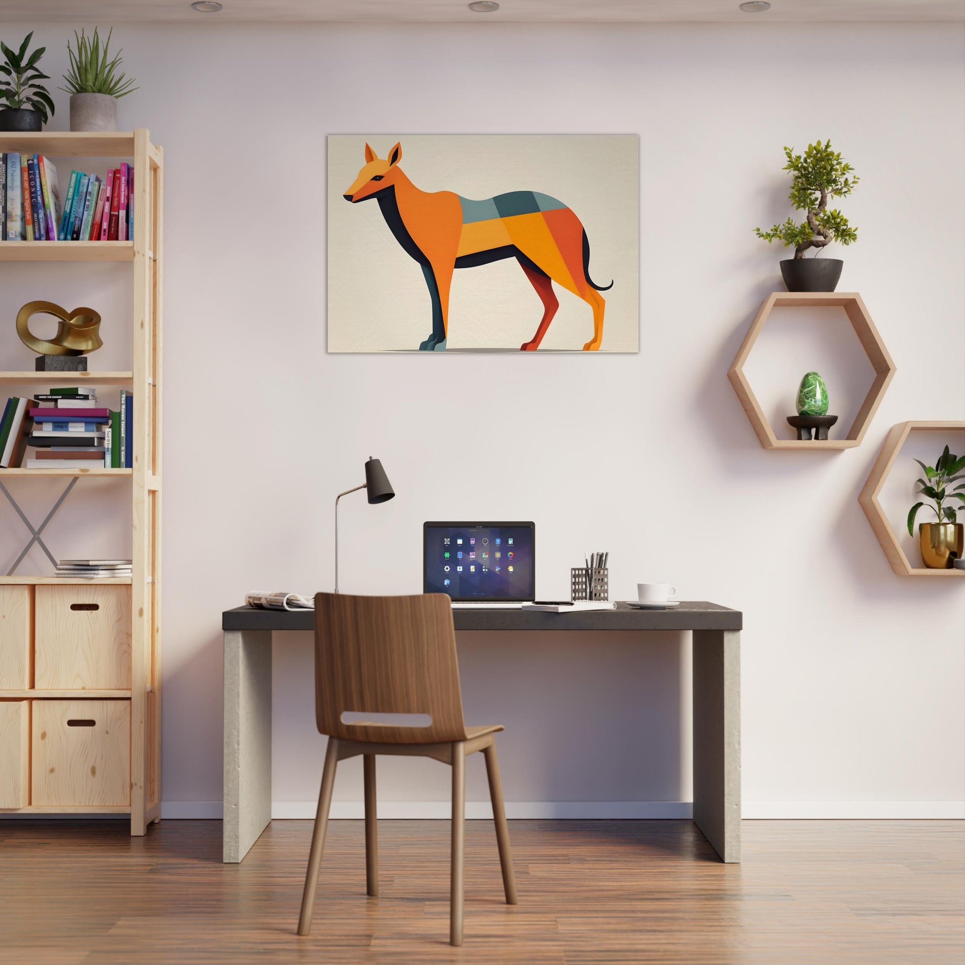 Abstract Canine Beauty - Colorful Geometric Wall Art