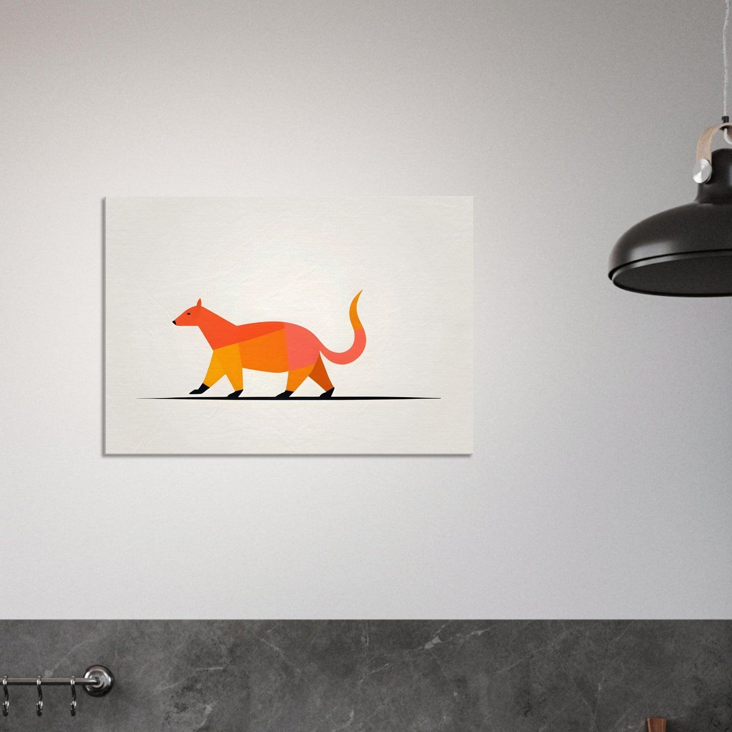 Feline Walk - Minimalist Abstract Wall Art Design