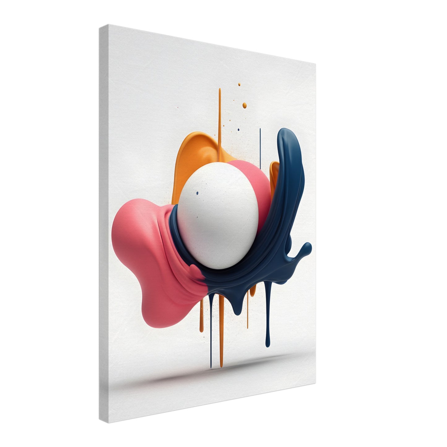 Minimalist Abstract Canvas Print Art with Colorful Swirls