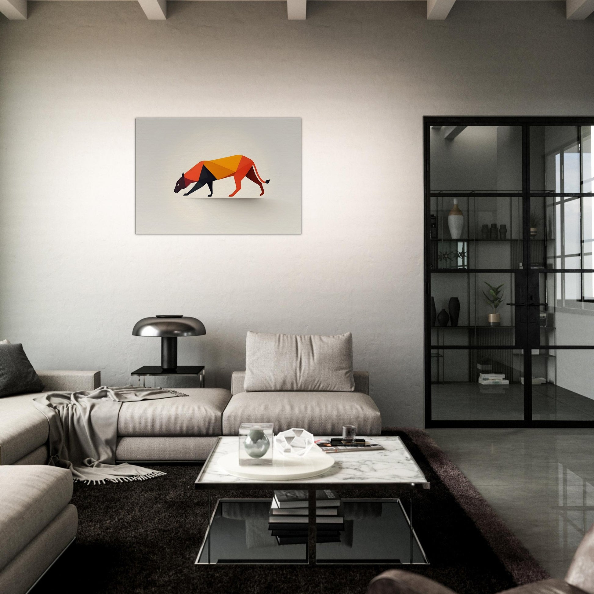 Geometric Elegance - Captivating Abstract Canine Art