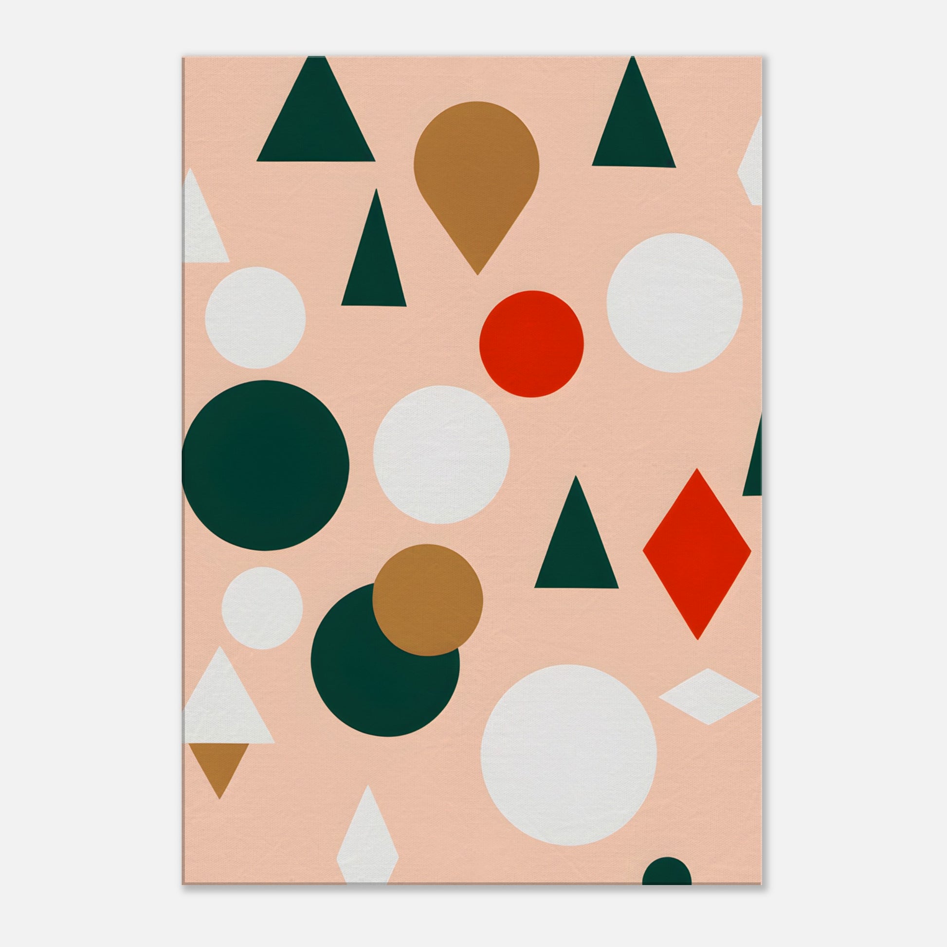 Festive Geometry - Minimalist Abstract Holiday Canvas Print