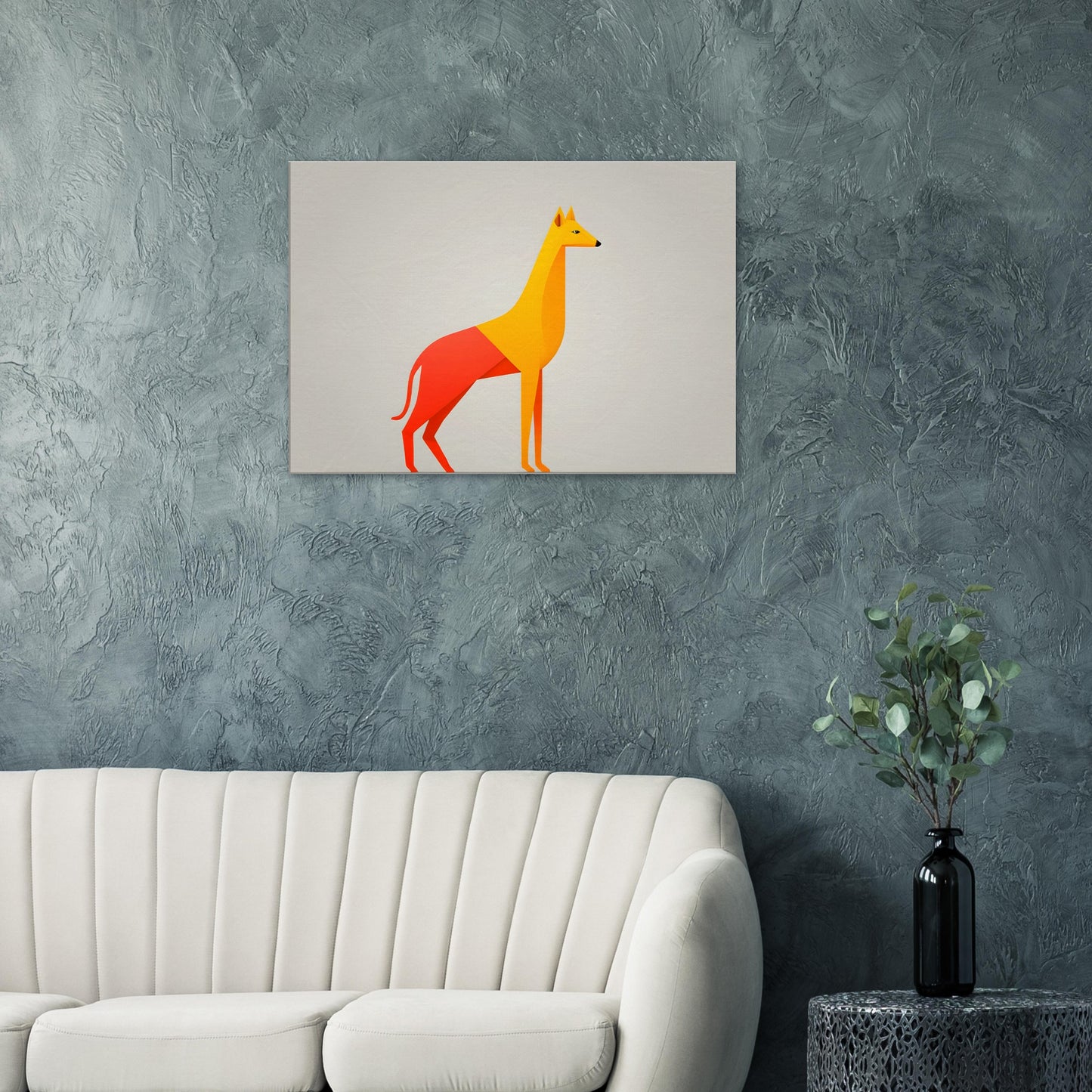 Whimsical Canine - Minimalist Abstract Art for Modern Spaces