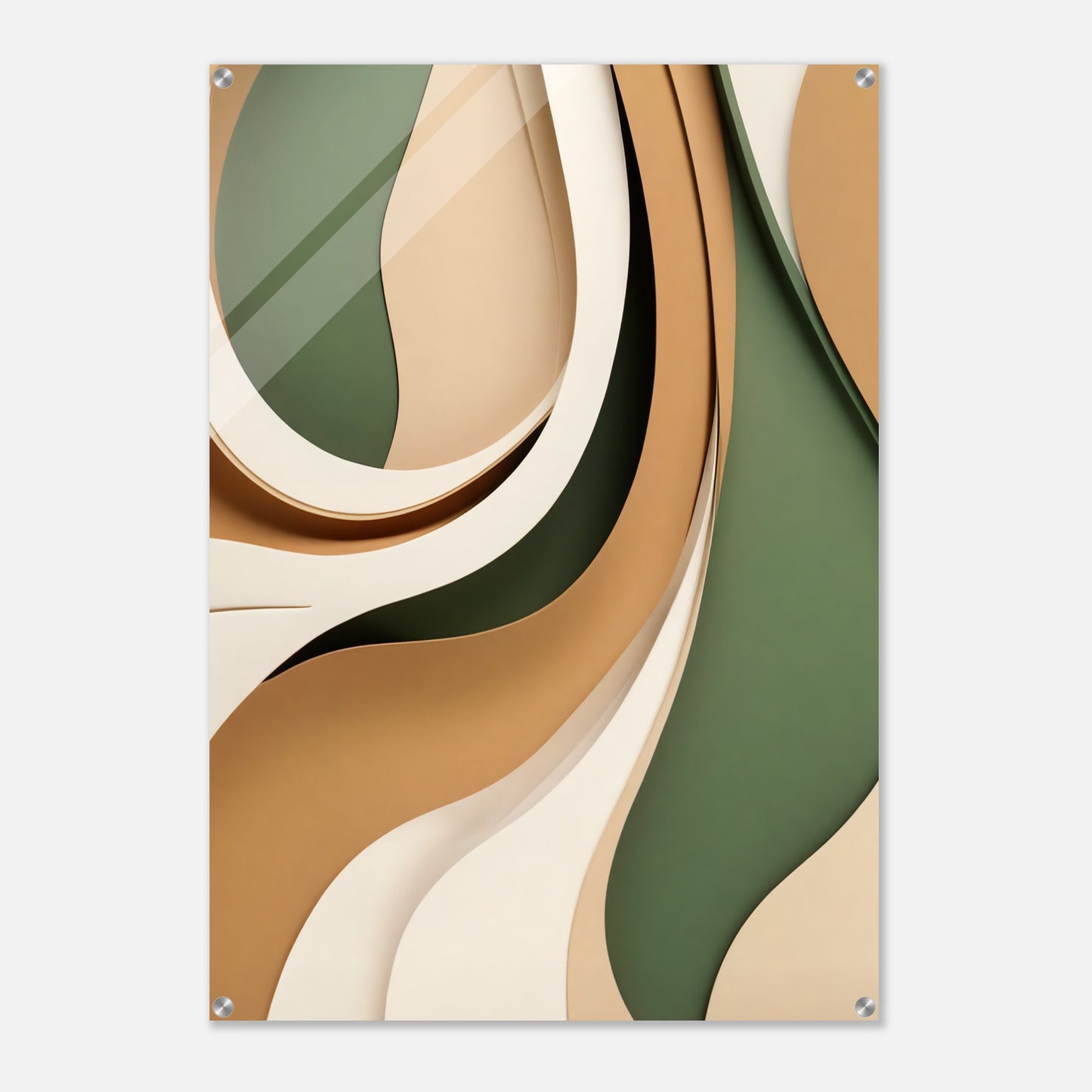 Acrylic glass wall art, Biophilic Inspired Acrylic Print – Soft Green Leaves