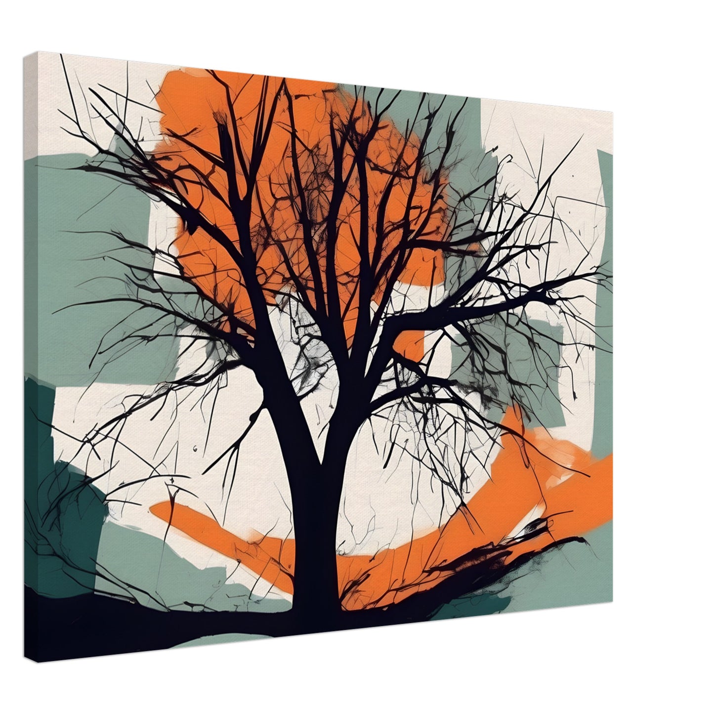 Ethereal Reflection - Minimalist Abstract Tree Art for Modern Decor