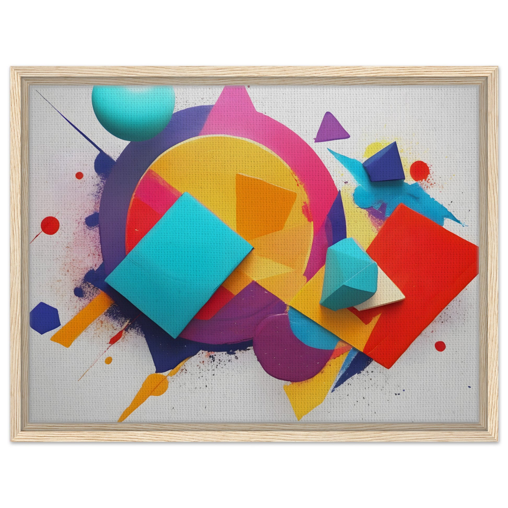 Vibrant Geometric Harmony - Abstract Minimalist Canvas Art