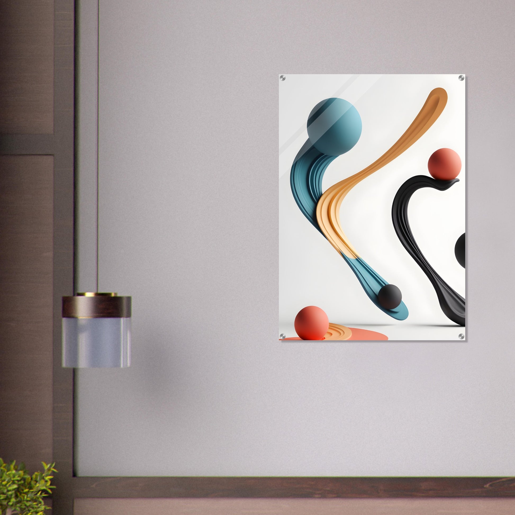 Vibrant Minimalist Abstract Acrylic Print for Modern Spaces