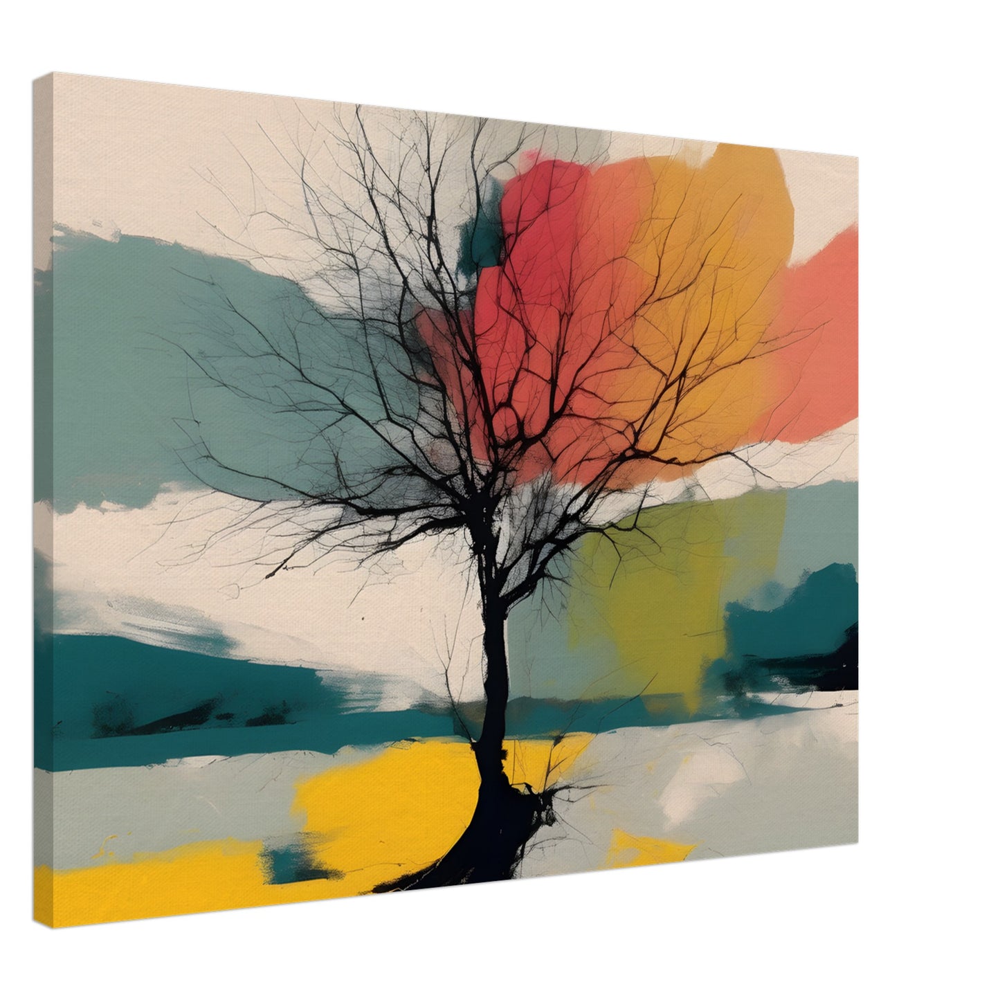 Ethereal Tree Canvas Print - Minimalist Abstract Wall Art