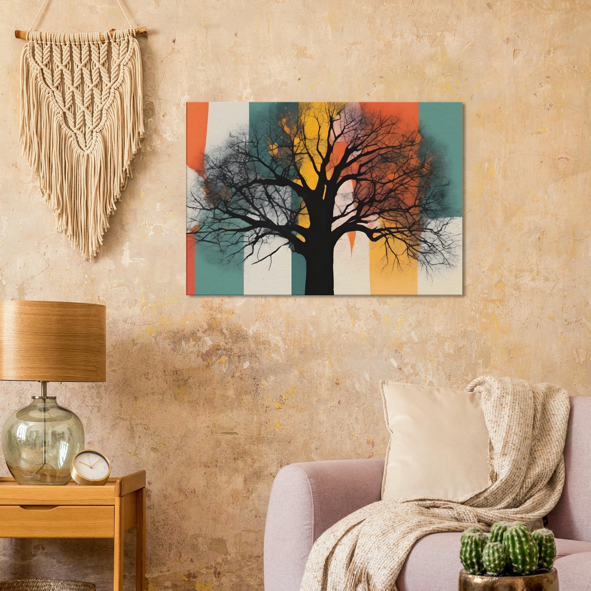 Timeless Connection - Minimalist Tree Canvas Art