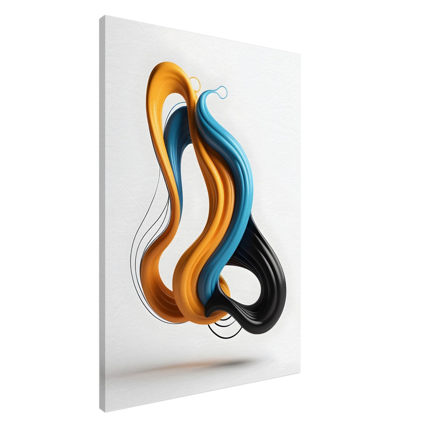 Minimalist Abstract Canvas Print - Vibrant Fluid Lines