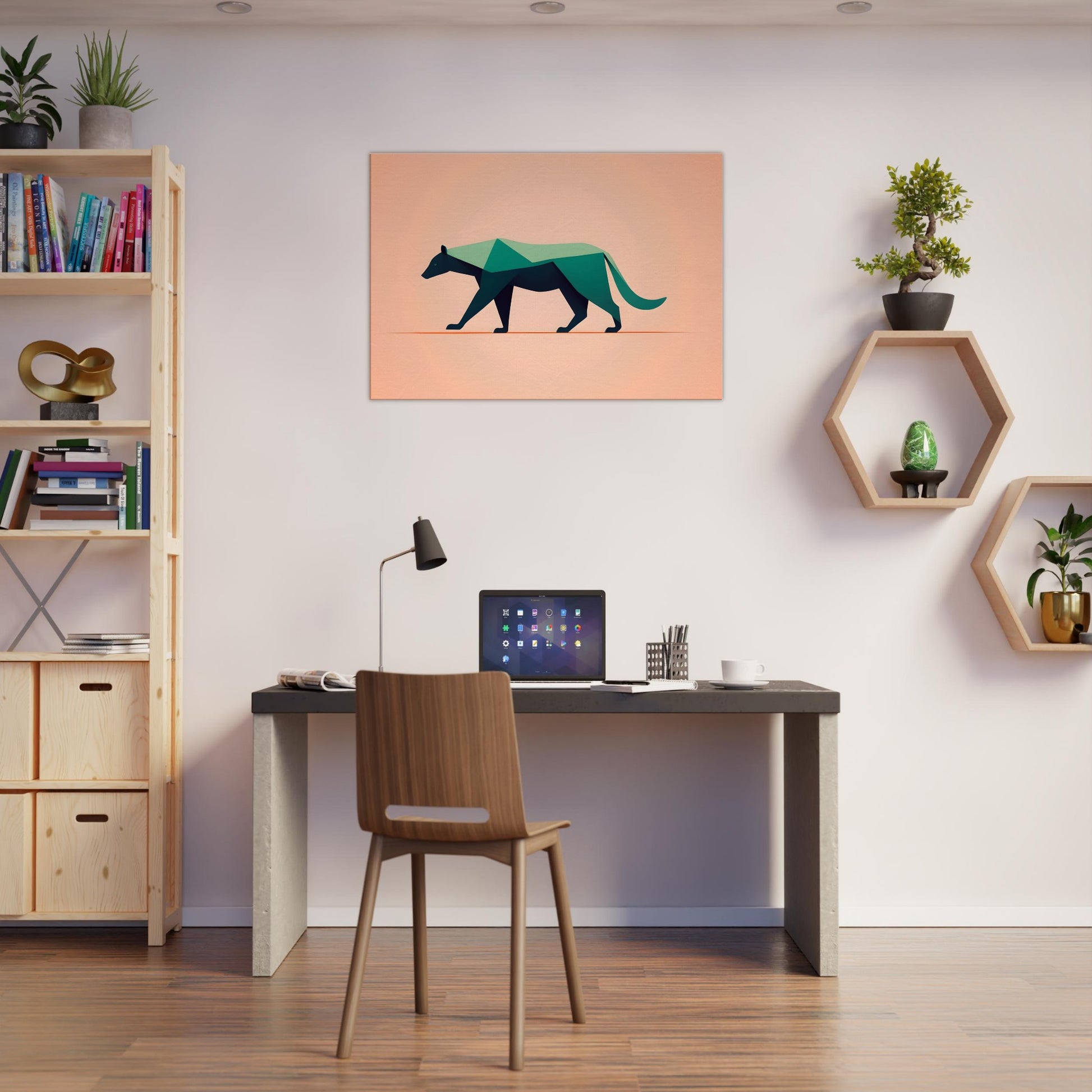 Bear Silhouette - Minimalist Abstract Canvas Art for Home