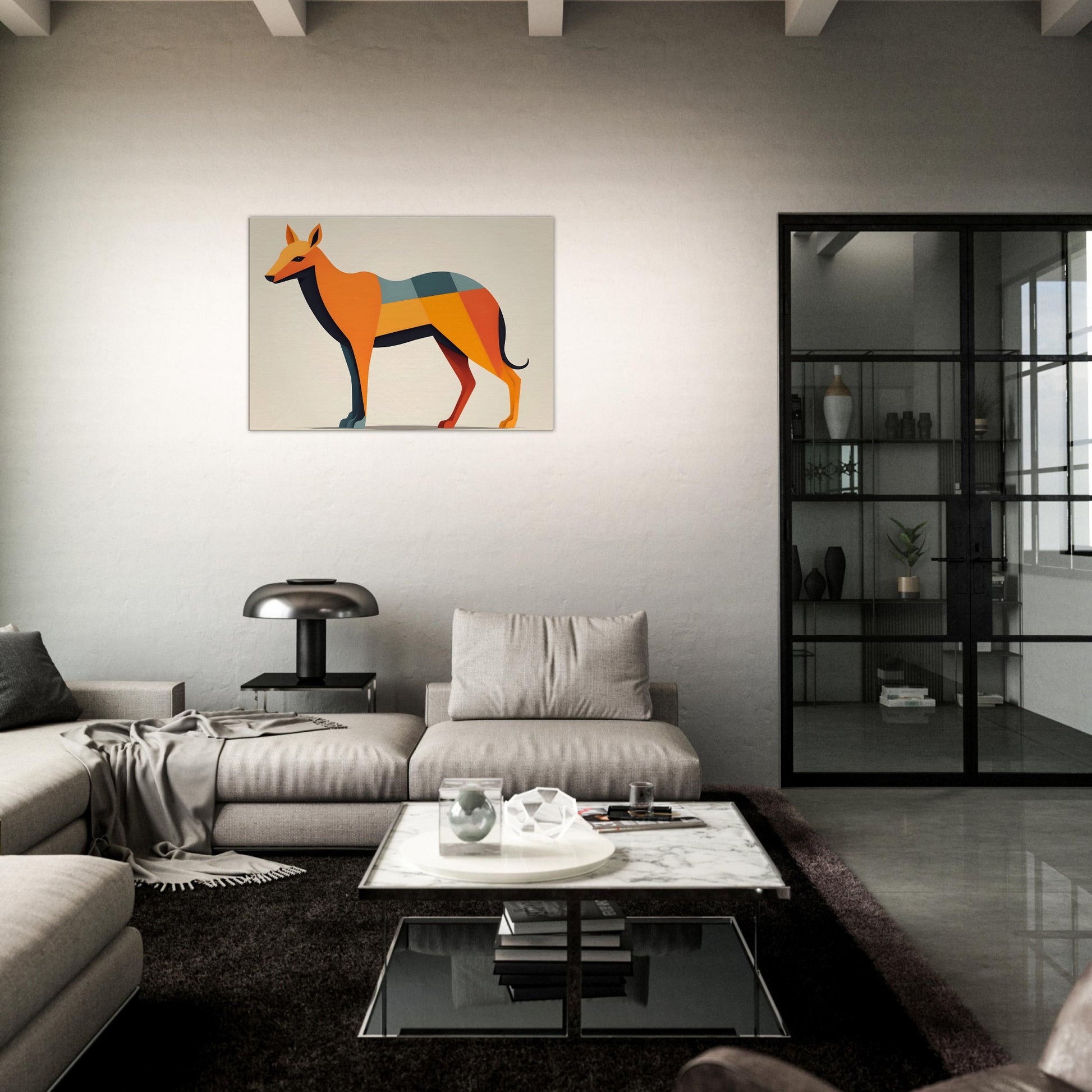 Abstract Canine Beauty - Colorful Geometric Wall Art