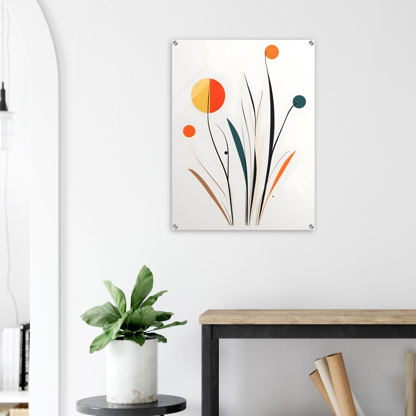 Acrylic glass wall art, Nature’s Pulse: Organic Shapes in Abstract Art Form