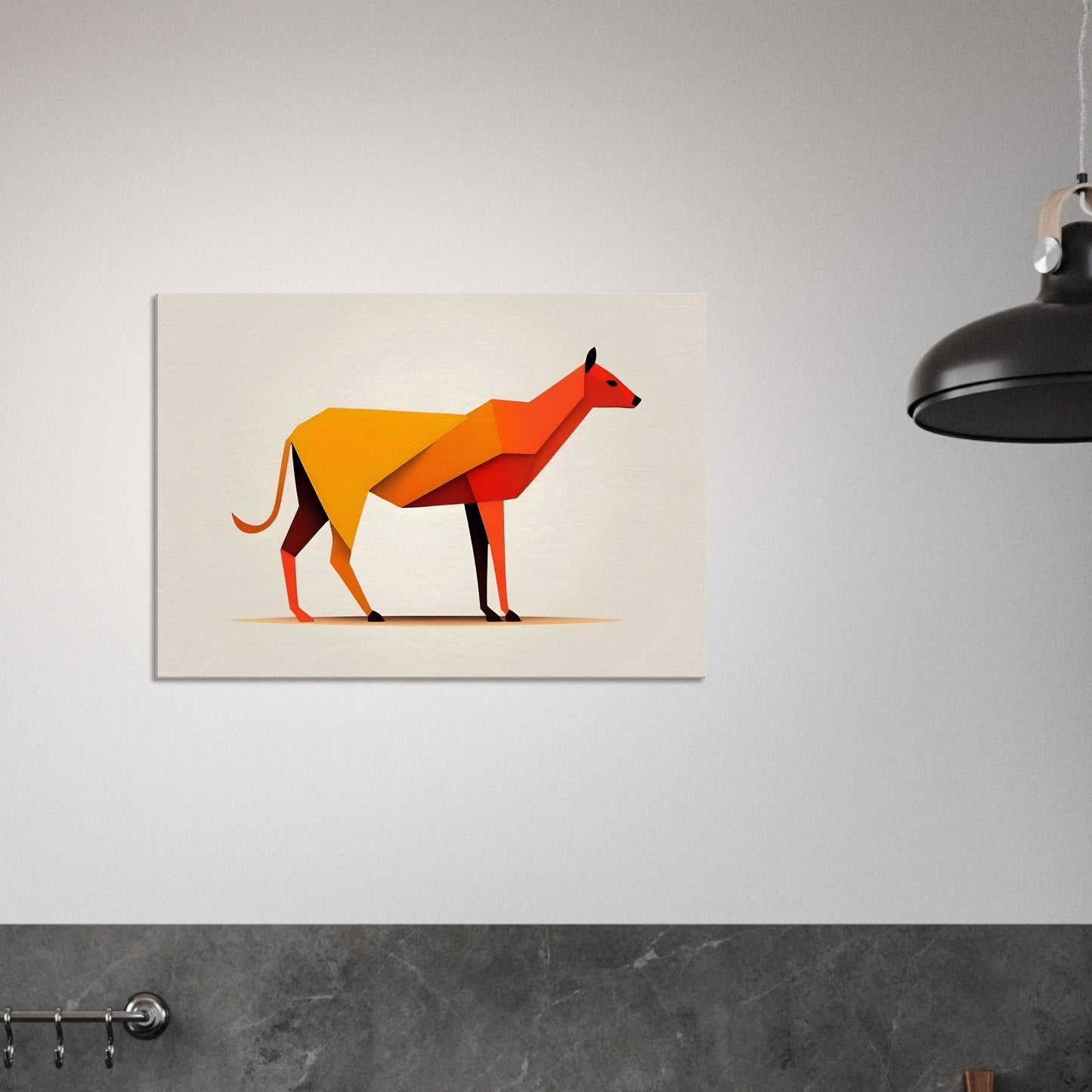 Feline Form - Vibrant Minimalist Animal Wall Art Canvas Print