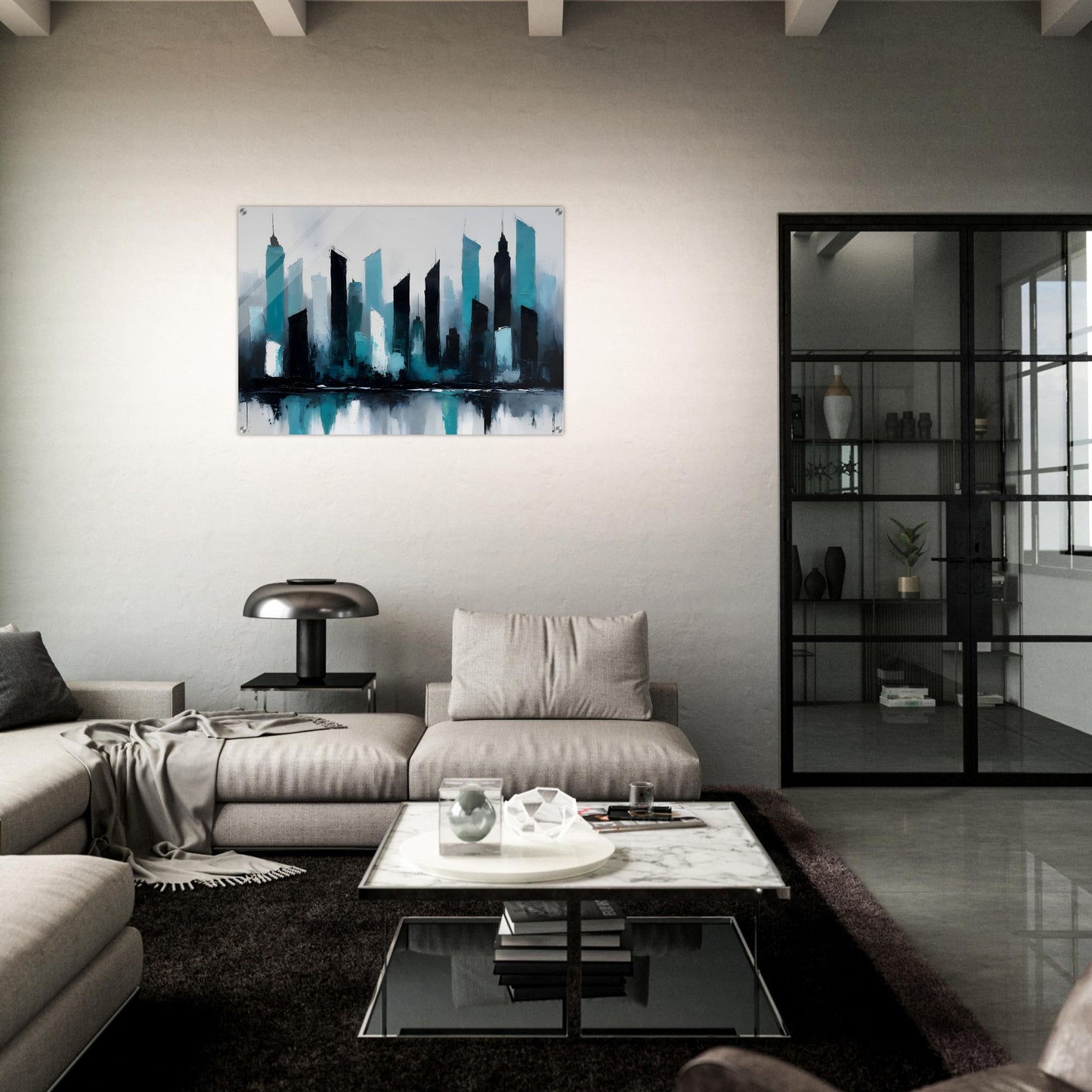 Chic Skyline Acrylic Wall Art - Modern Urban Design