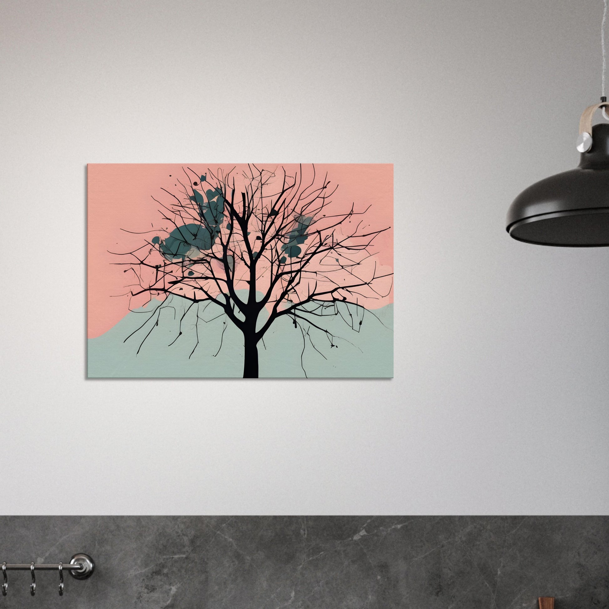 Solitary Essence - Minimalist Abstract Tree Art for Modern Decor