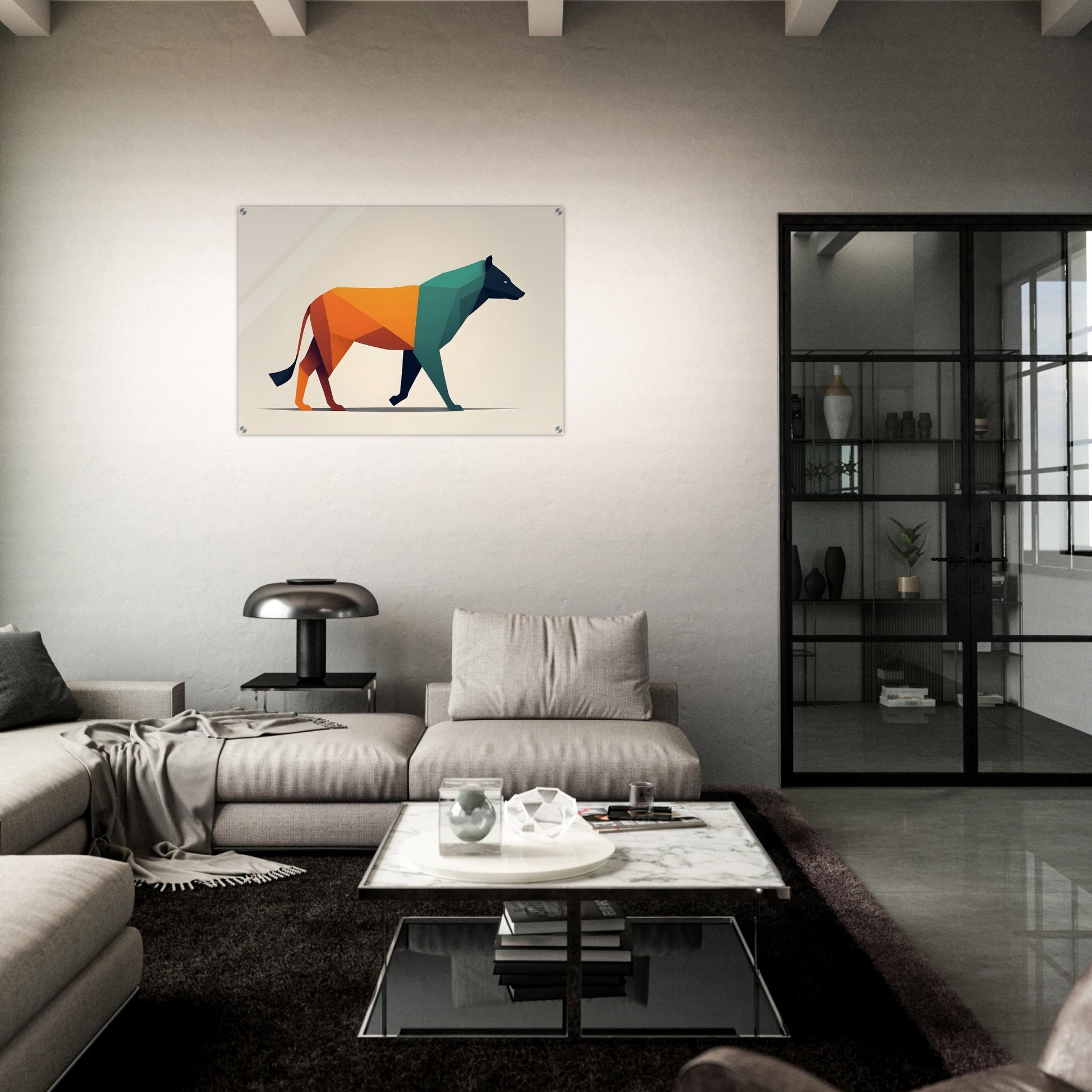 Geometric Walk - Vibrant Abstract Animal Art for Your Space