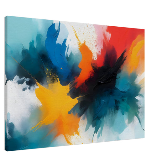 Vibrant Fusion: Abstract Minimalist Canvas Art