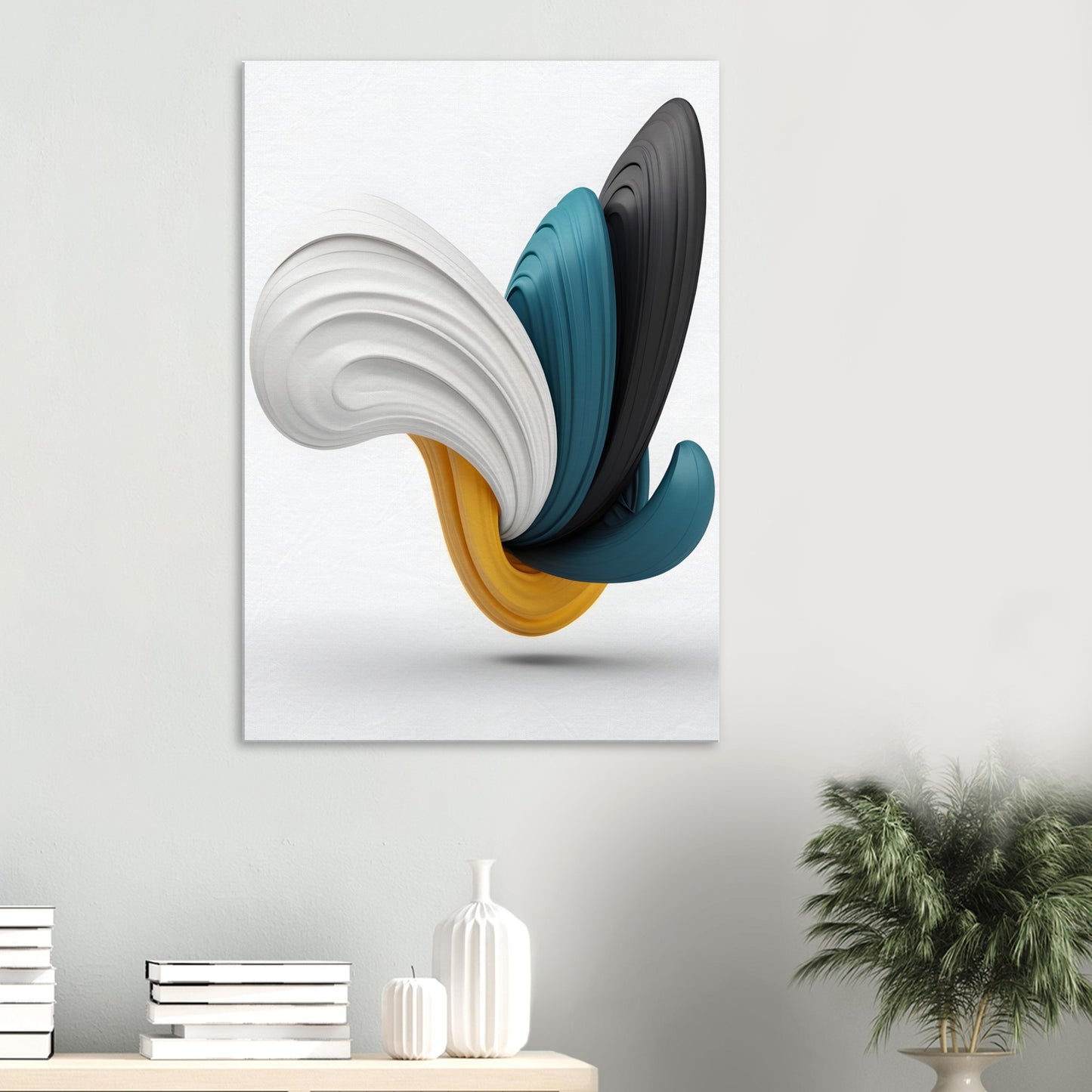 Graceful Swirls: Minimalist Abstract Canvas Wall Art