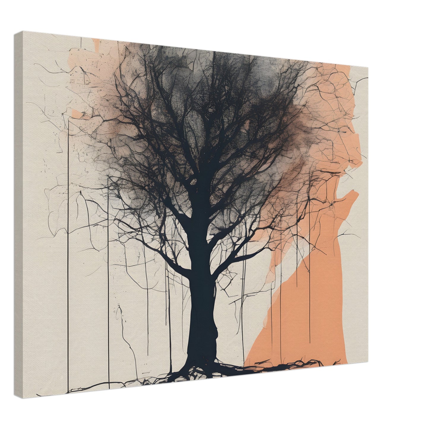 Silhouette Tree Canvas Print - Minimalist Abstract Home Decor