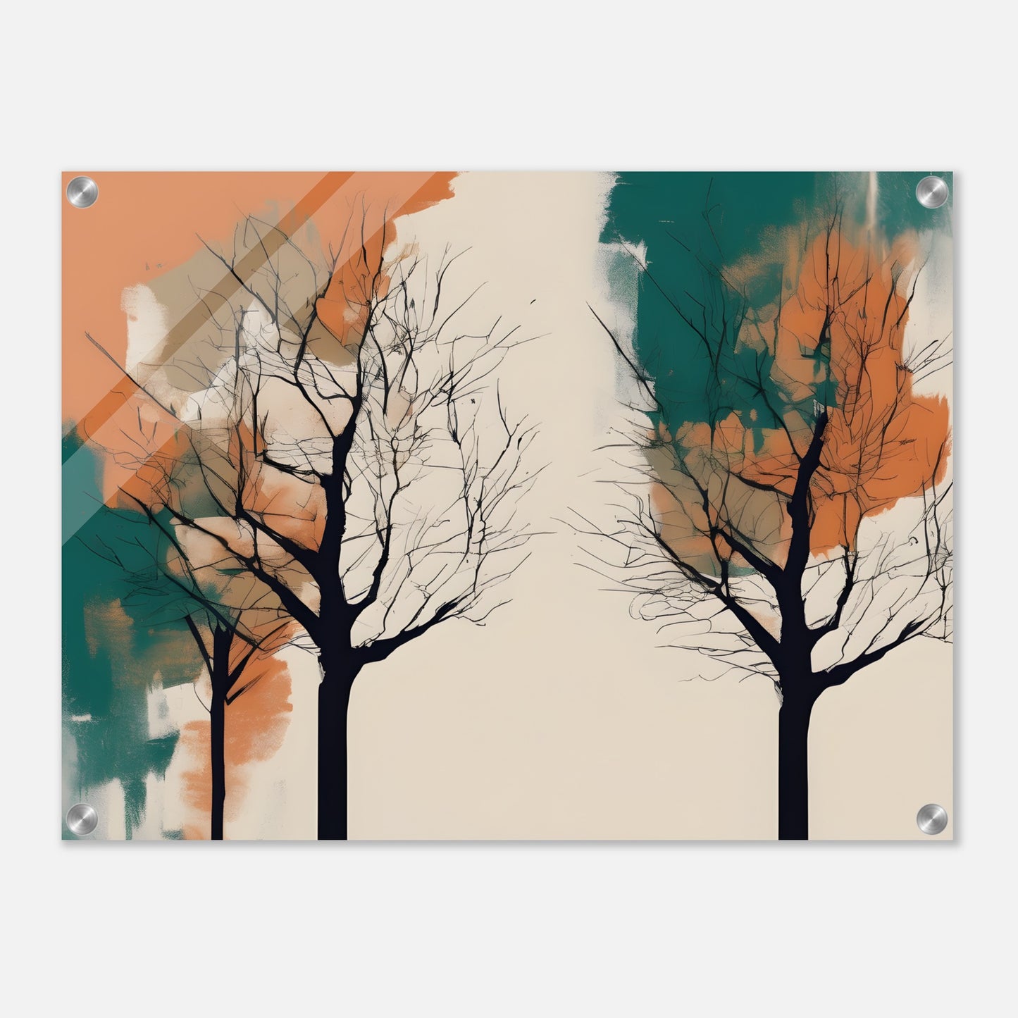 Whimsical Nature - Minimalist Abstract Trees in Warm Hues