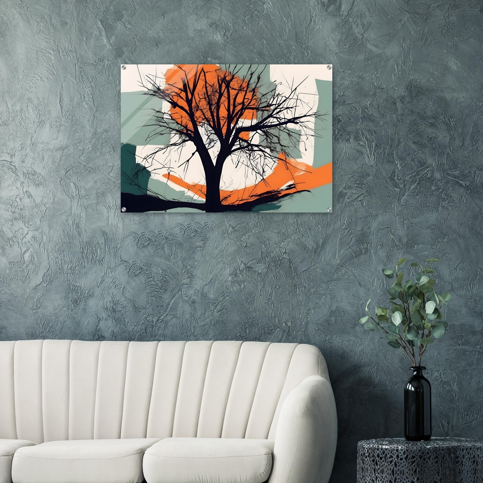 Silhouette Serenity - Captivating Acrylic Abstract Art Print