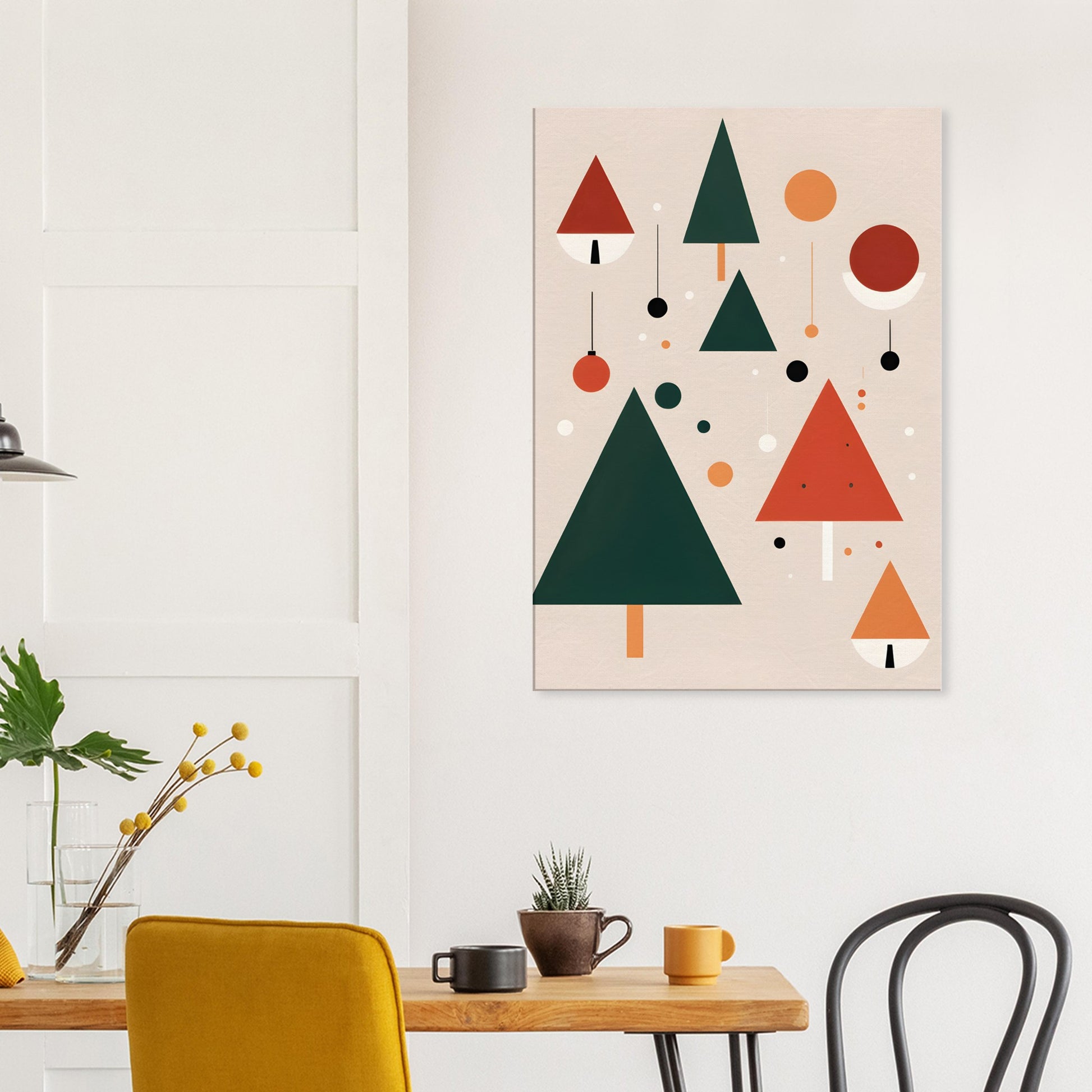 Whimsical Christmas Trees - Minimalist Abstract Wall Art