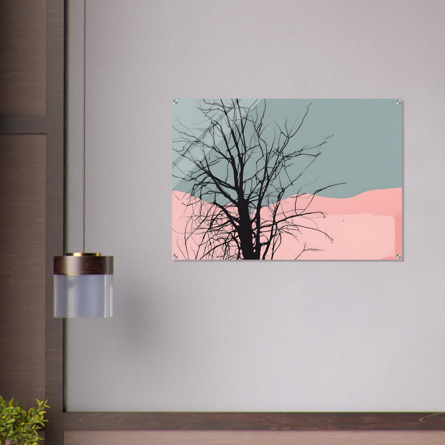 Whispering Branches - Minimalist Black Tree Acrylic Art Print