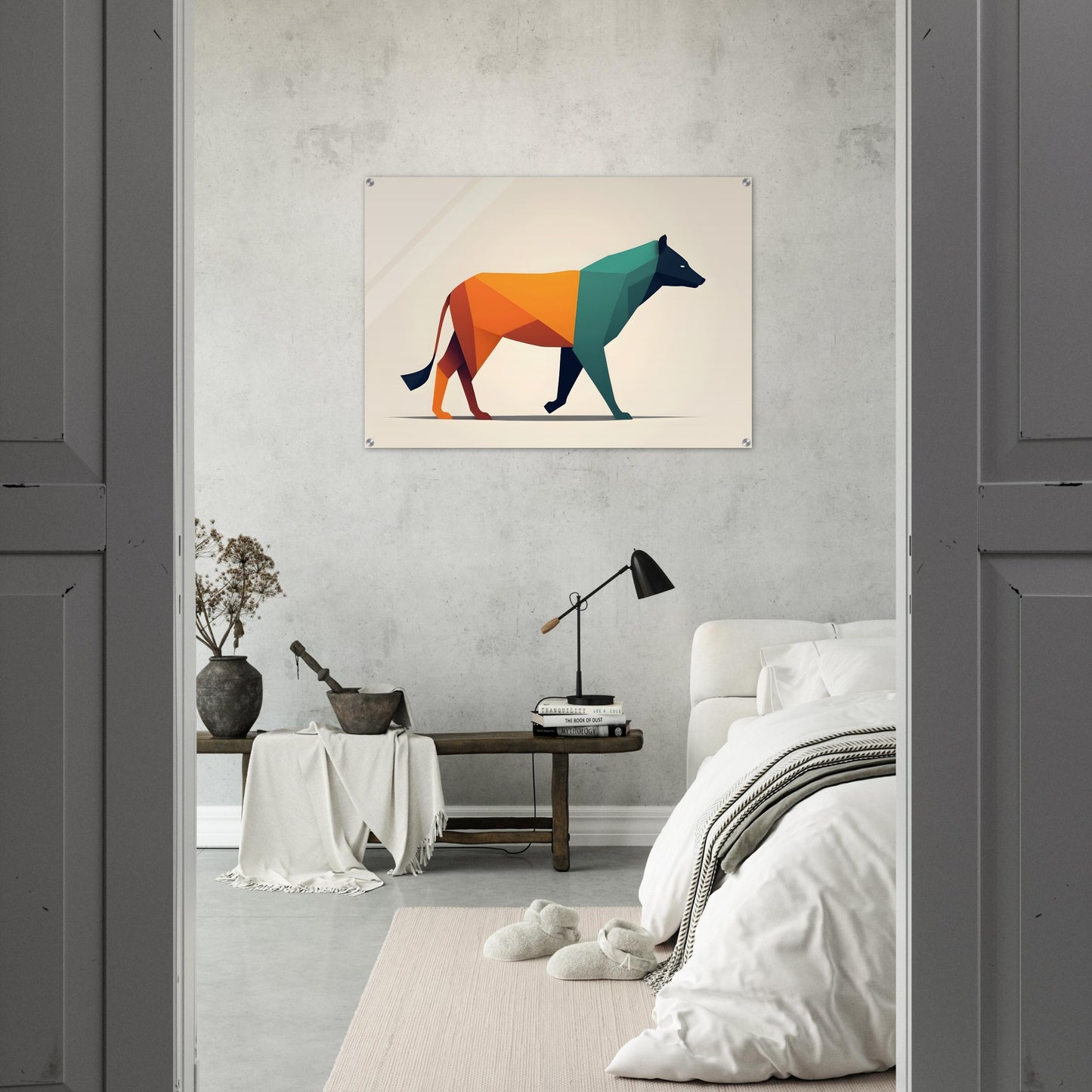 Geometric Walk - Vibrant Abstract Animal Art for Your Space