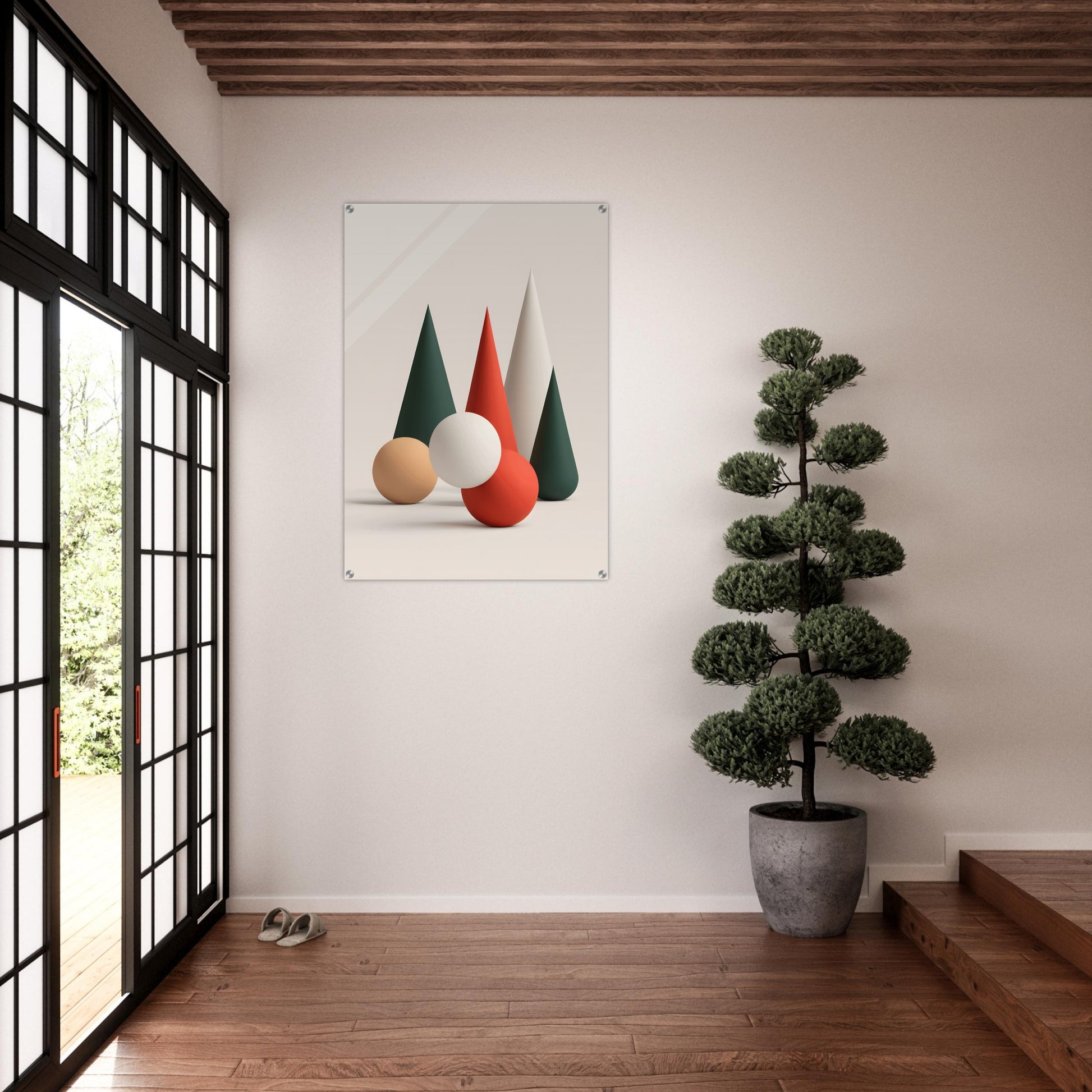 Serene Shapes - Minimalist Abstract Christmas Acrylic Art