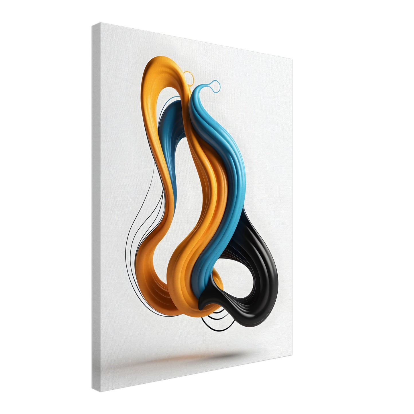 Minimalist Abstract Canvas Print - Vibrant Fluid Lines