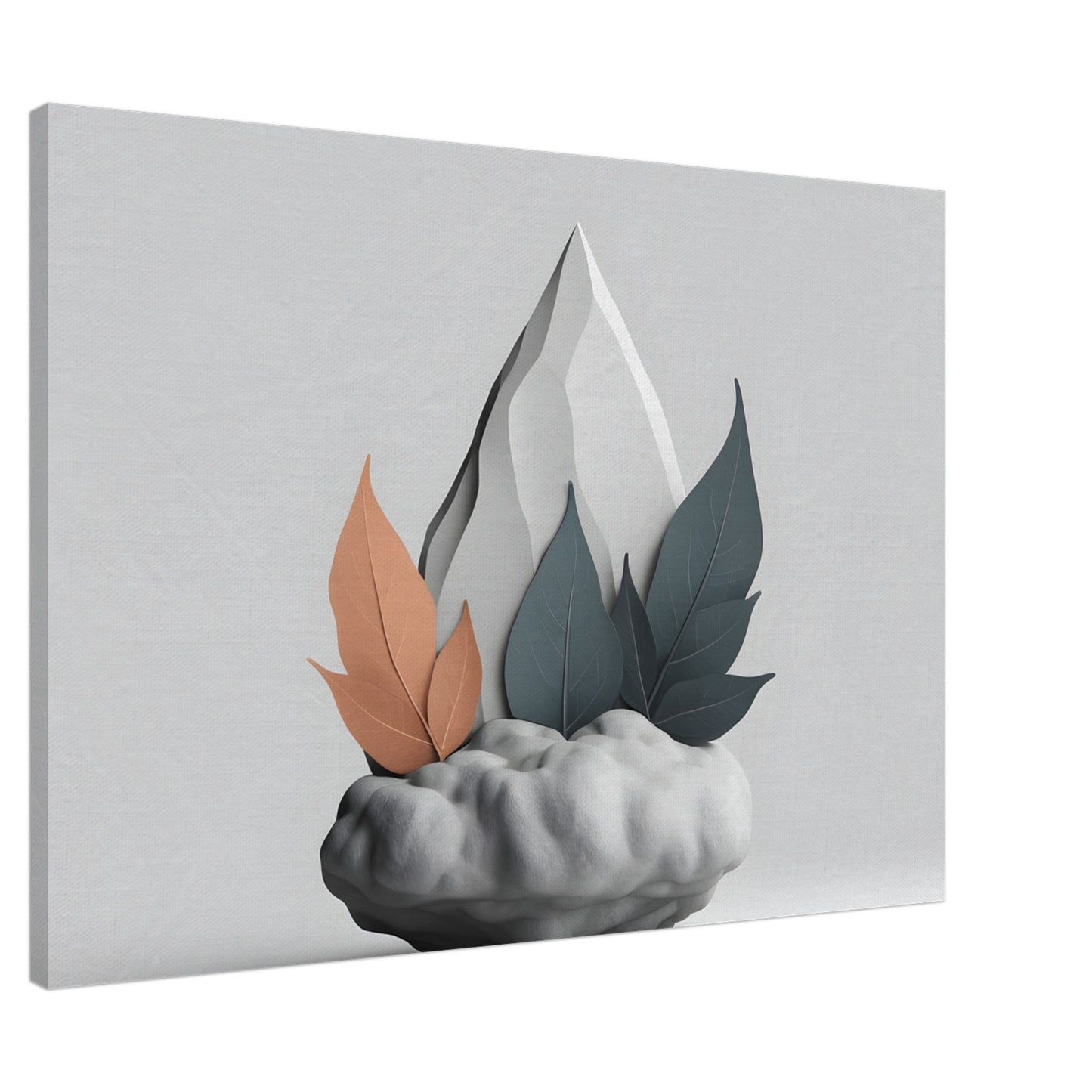 Minimalist Abstract Canvas Print with Nature Elements