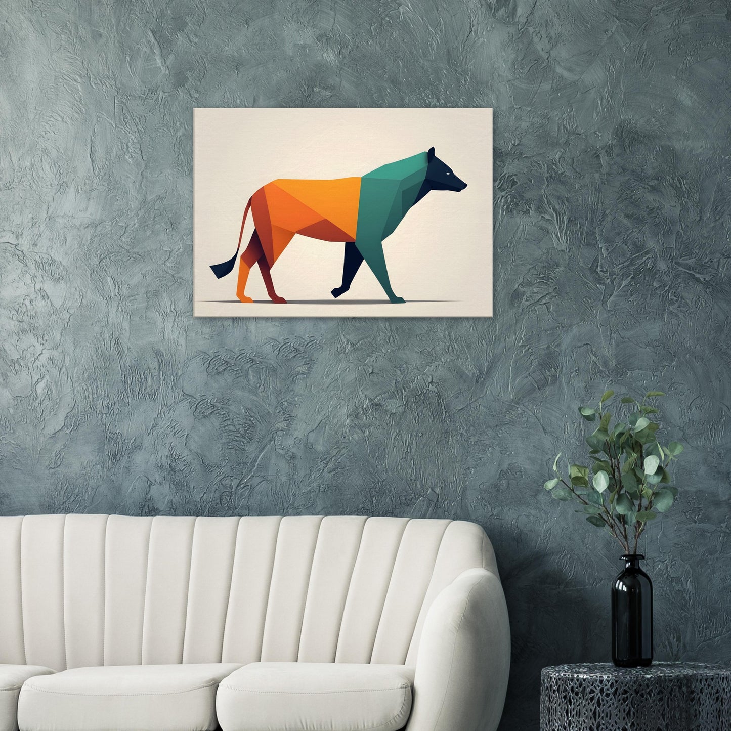 Geometric Canine - Vivid Minimalist Canvas Print Art