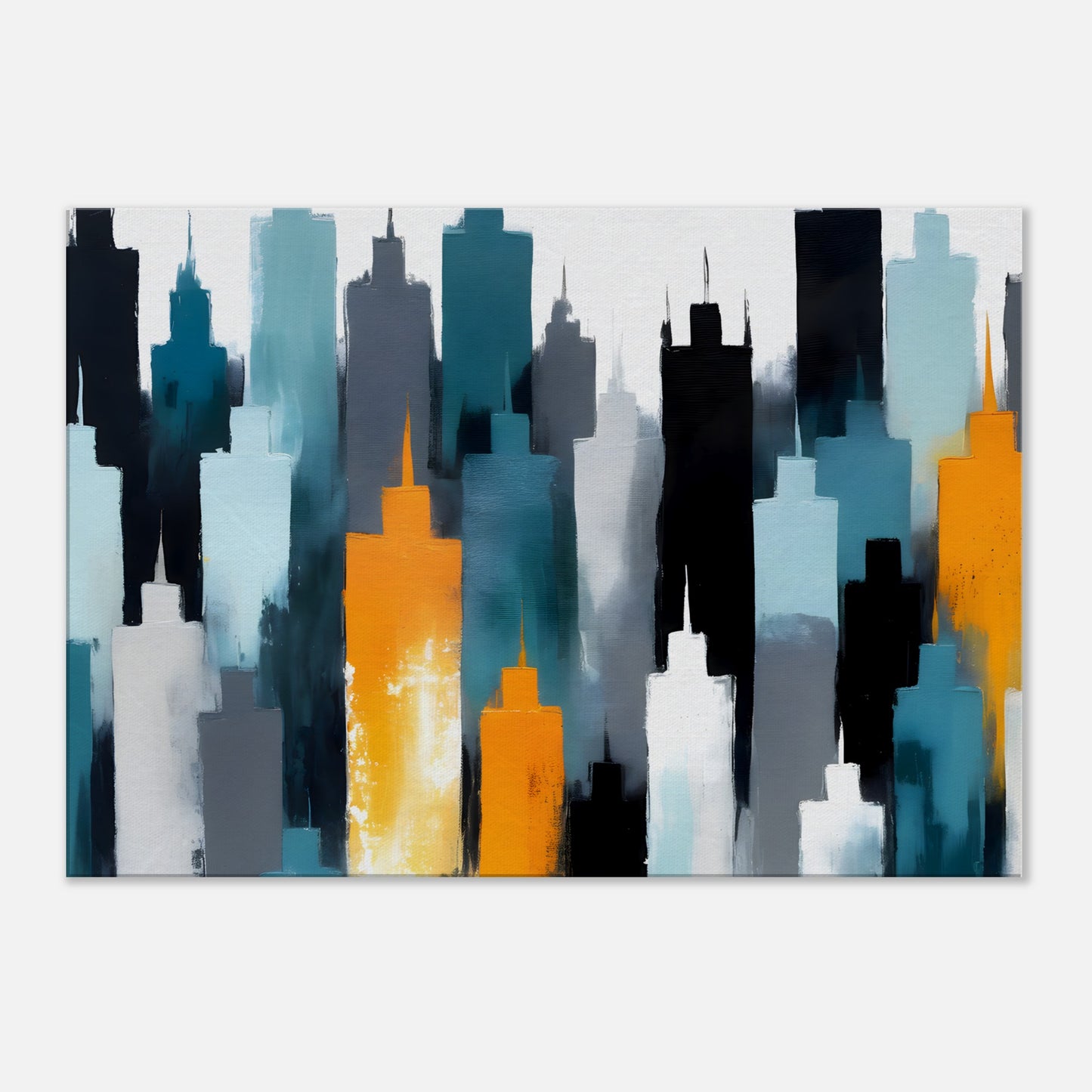 Tranquil Skyline Reflections: Abstract Minimalist Canvas