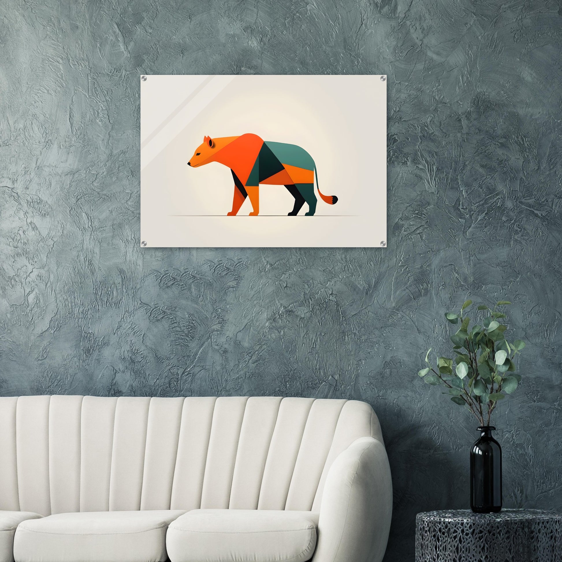 Bear Essence - Colorful Minimalist Art Print for Modern Spaces