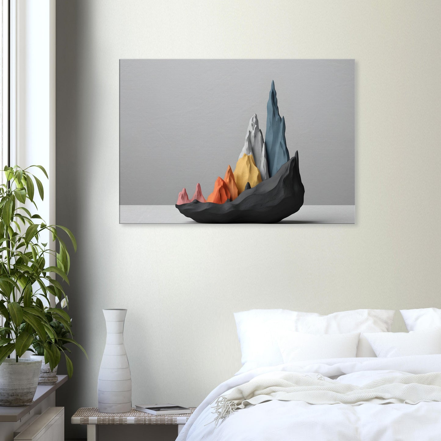 Minimalist Abstract Mountain Sculpture Canvas Print