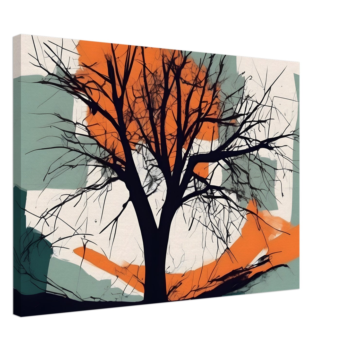 Ethereal Reflection - Minimalist Abstract Tree Art for Modern Decor