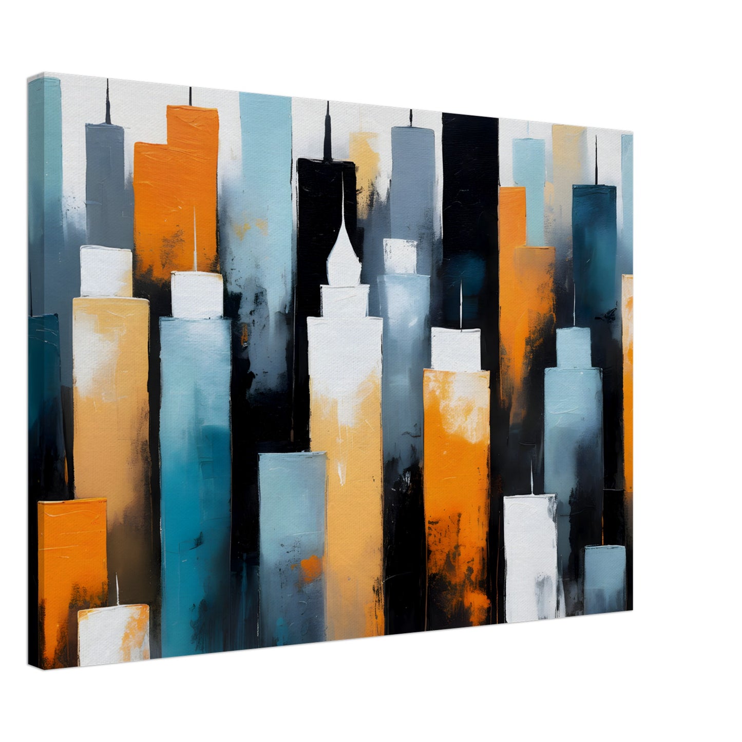 Majestic Cityscape: Abstract Skyline Canvas Art