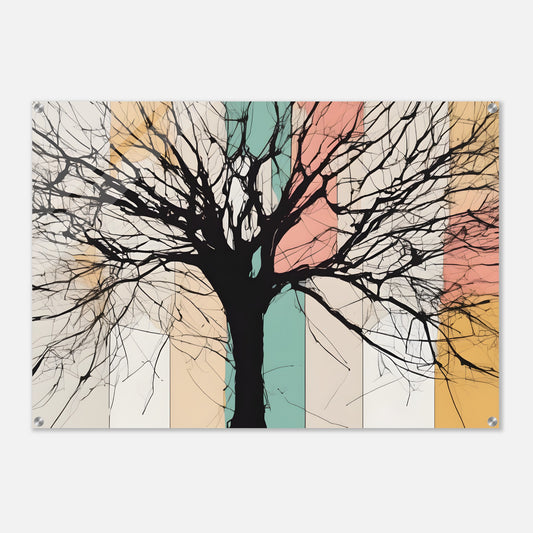 Silhouette Serenity - Minimalist Abstract Tree Wall Art