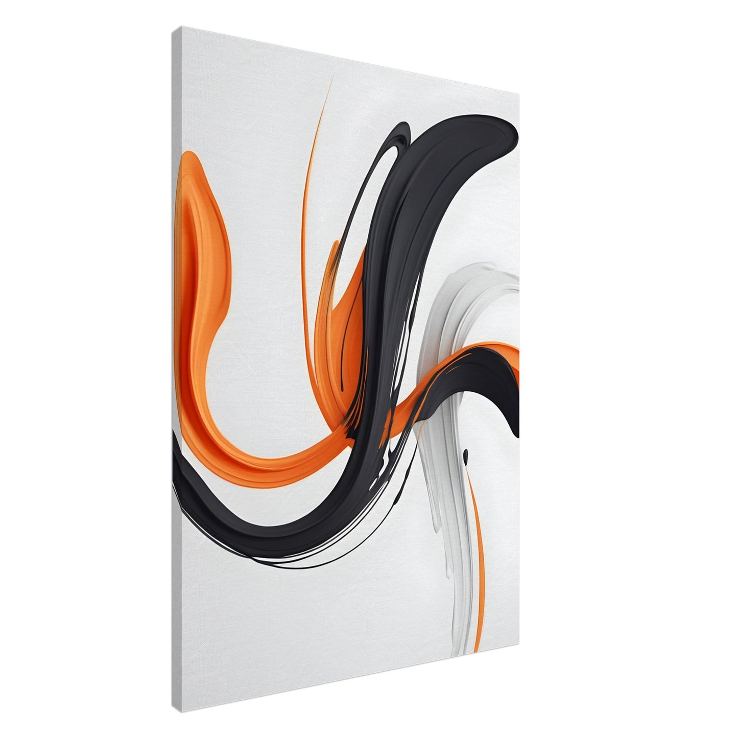 Minimalist Abstract Canvas Print in Black and Orange