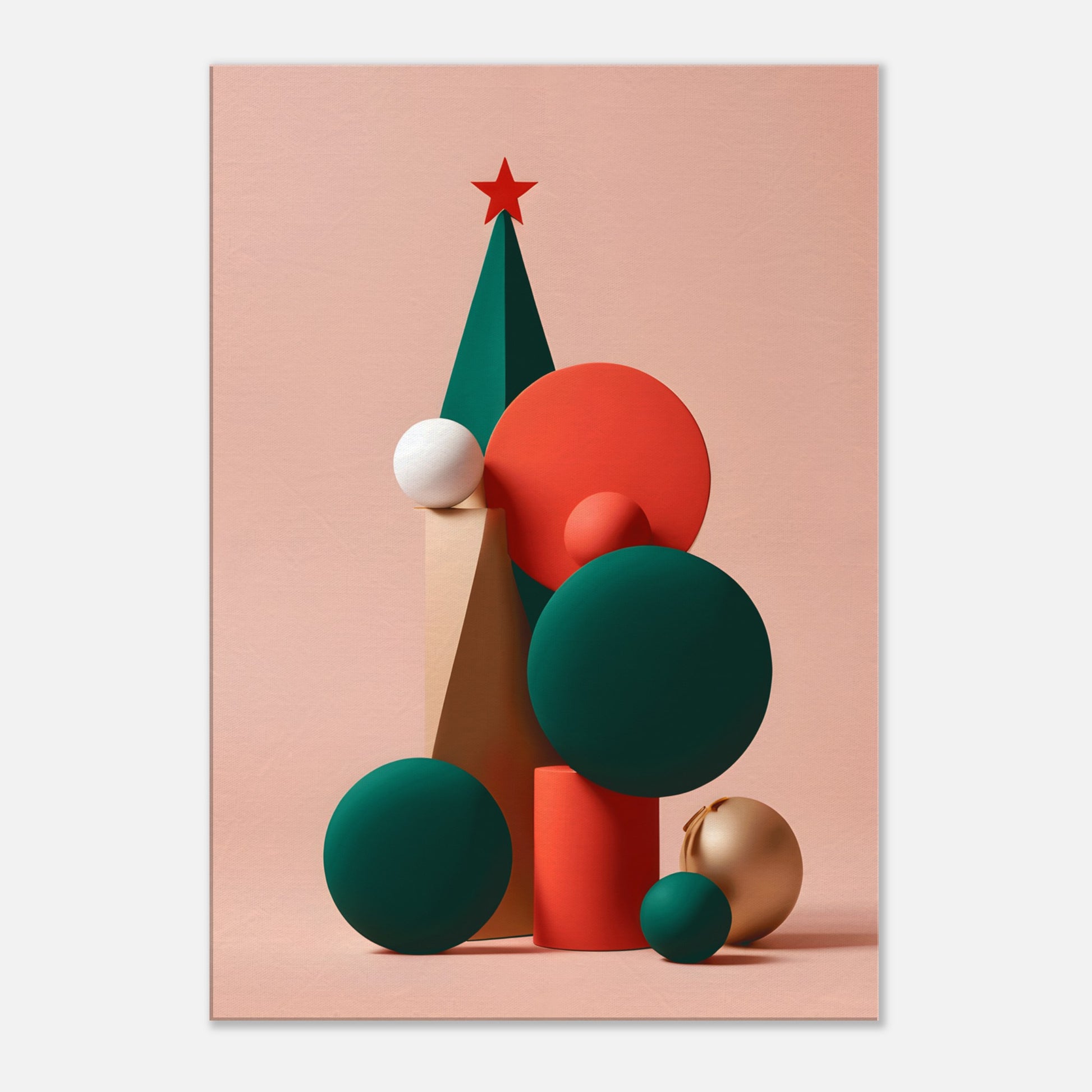 Whimsical Layers - Minimalist Abstract Christmas Art