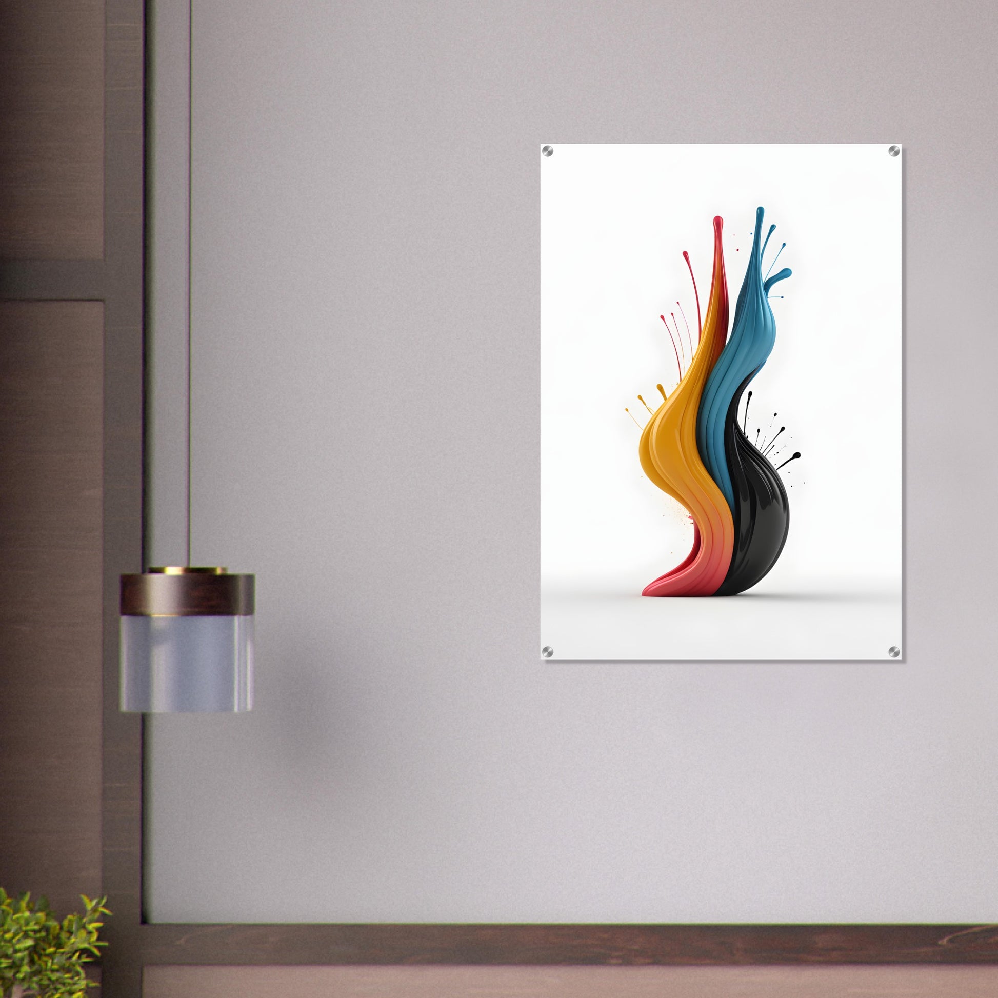 Vibrant Minimalist Abstract Acrylic Print for Modern Homes