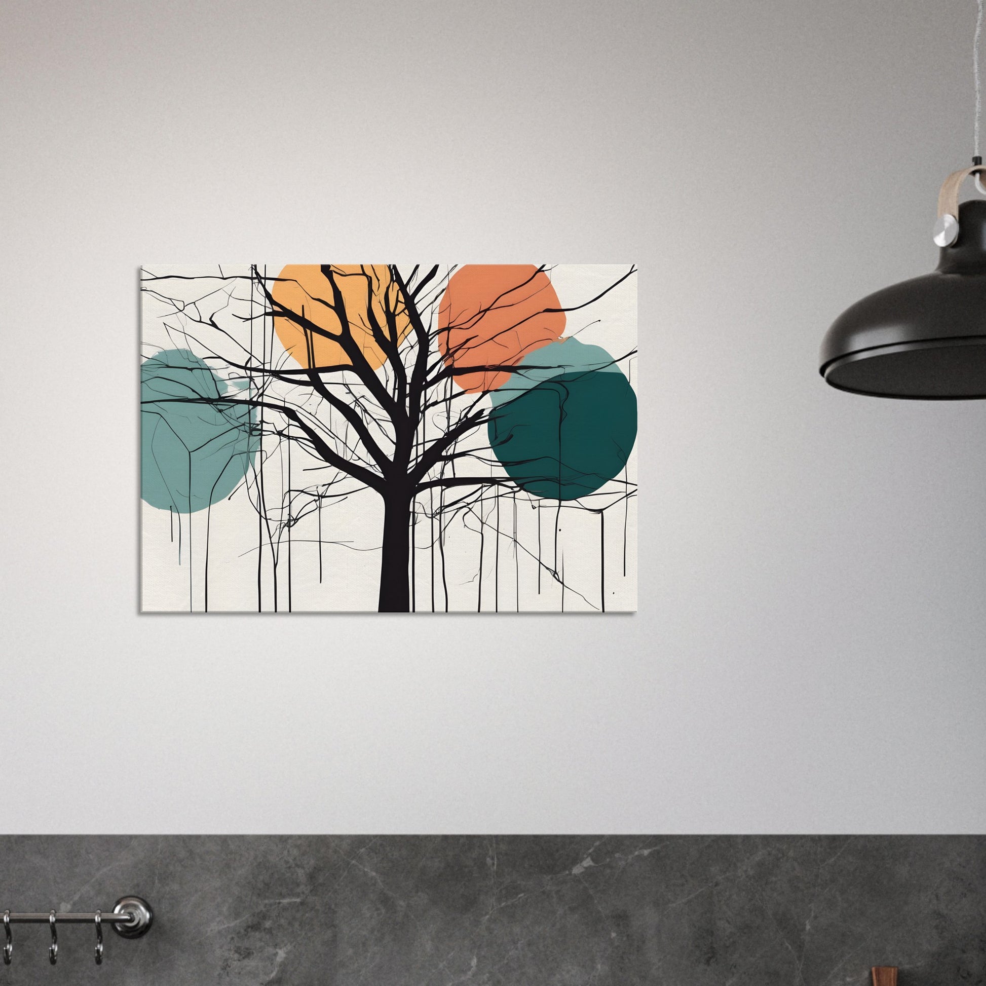 Whimsical Tree - Minimalist Abstract Canvas Art for Modern Spaces